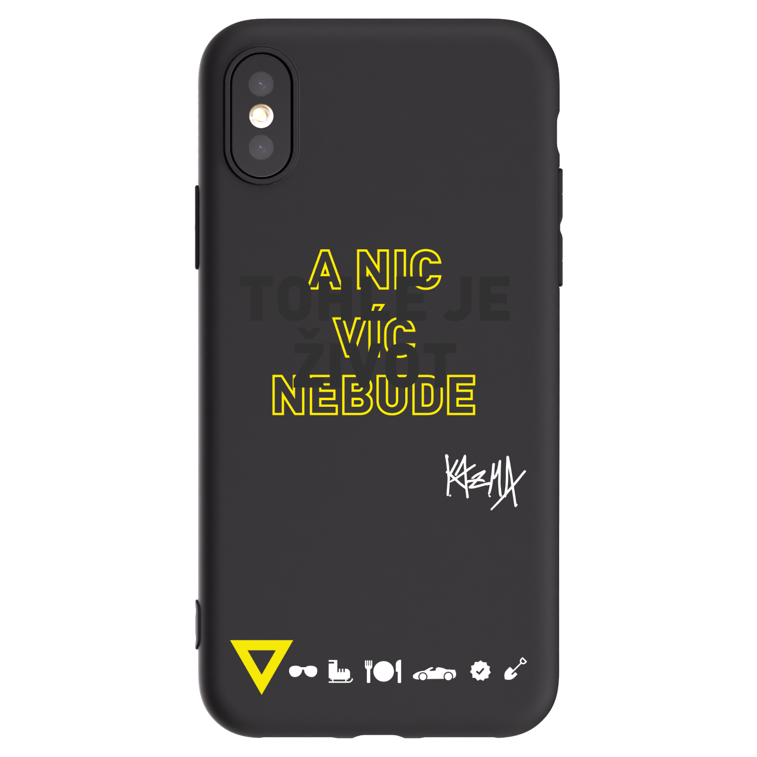 Picasee silikónový čierny obal pre Apple iPhone X/XS - Kazma - TOHLE JE ŽIVOT A NIC VÍC NEBUDE