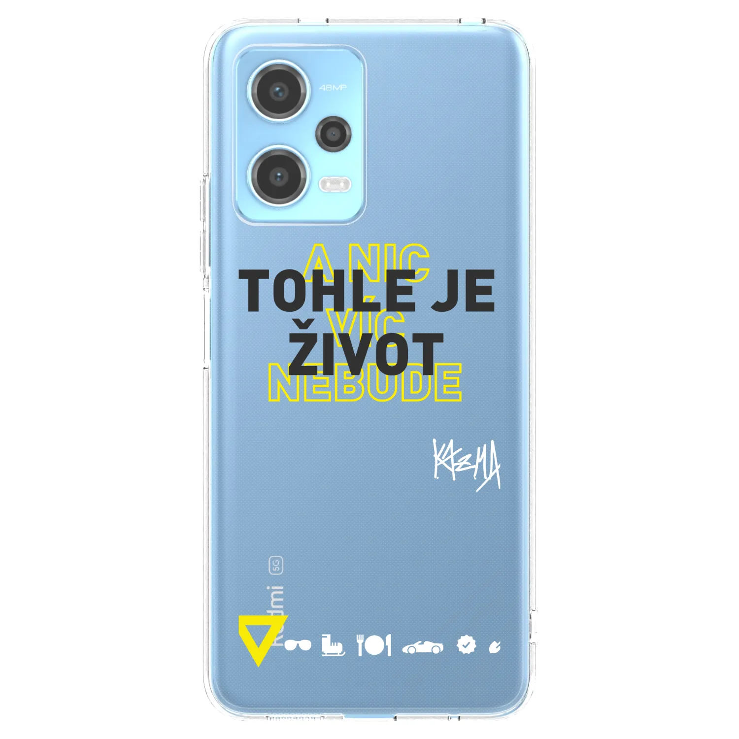 Picasee silikónový prehľadný obal pre Xiaomi Redmi Note 12 5G - Kazma - TOHLE JE ŽIVOT A NIC VÍC NEBUDE