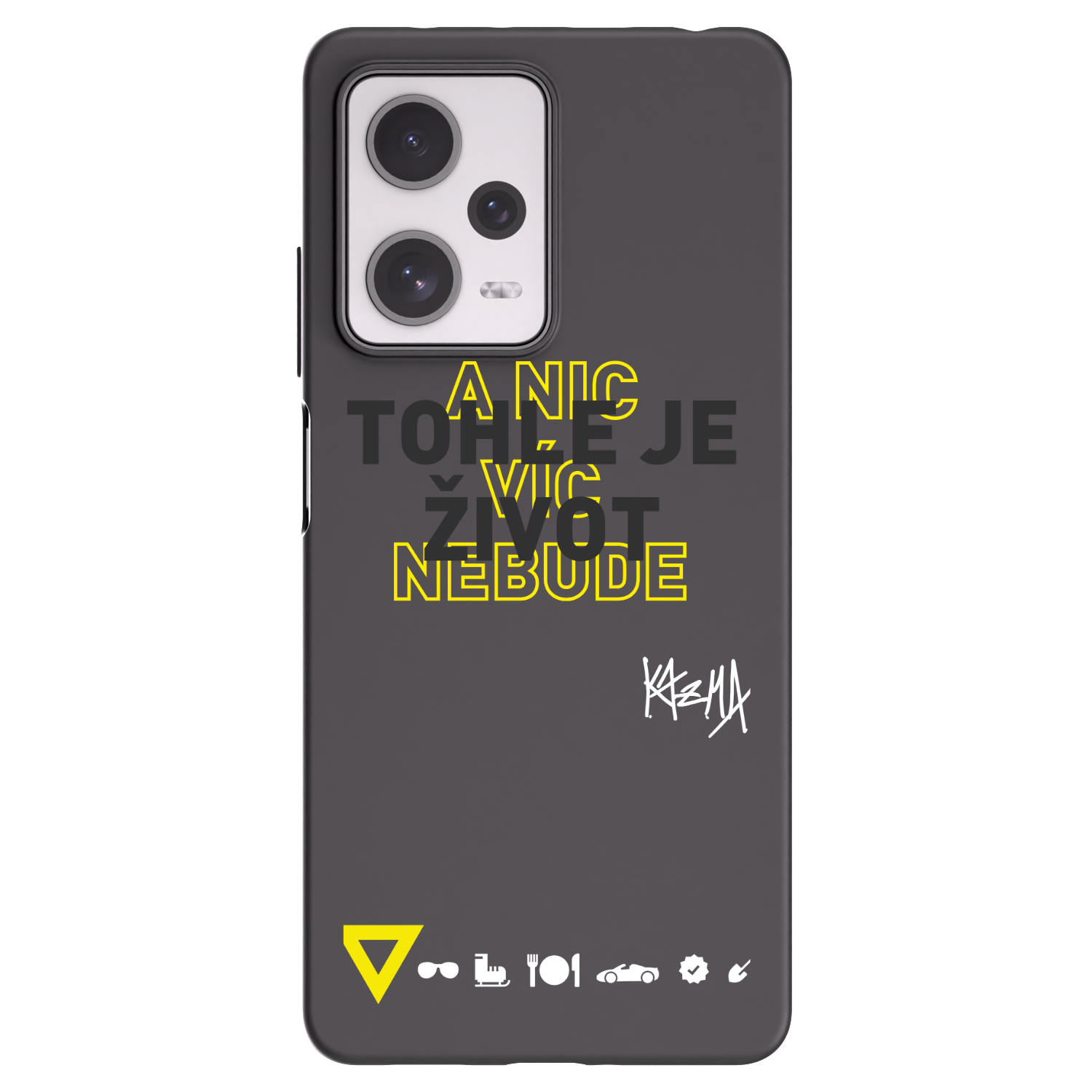 Picasee silikónový čierny obal pre Xiaomi Redmi Note 12 Pro+ 5G - Kazma - TOHLE JE ŽIVOT A NIC VÍC NEBUDE