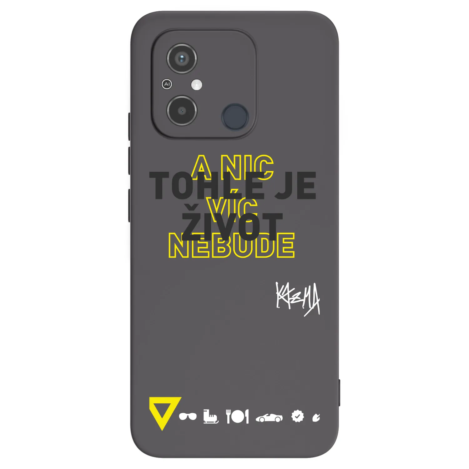 Picasee silikónový čierny obal pre Xiaomi Redmi 12C - Kazma - TOHLE JE ŽIVOT A NIC VÍC NEBUDE