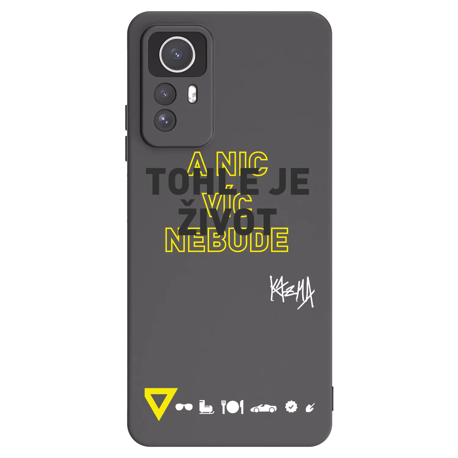 Picasee silikónový čierny obal pre Xiaomi Redmi Note 12S - Kazma - TOHLE JE ŽIVOT A NIC VÍC NEBUDE