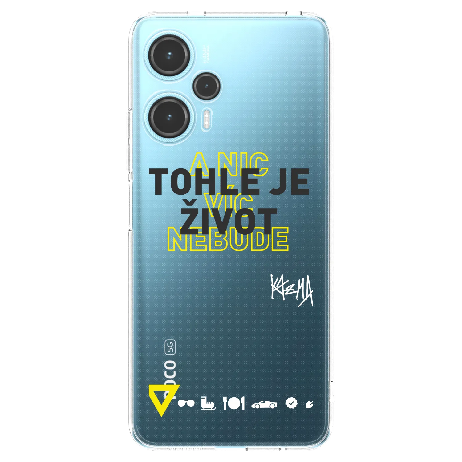 Picasee silikónový prehľadný obal pre Xiaomi Poco F5 - Kazma - TOHLE JE ŽIVOT A NIC VÍC NEBUDE