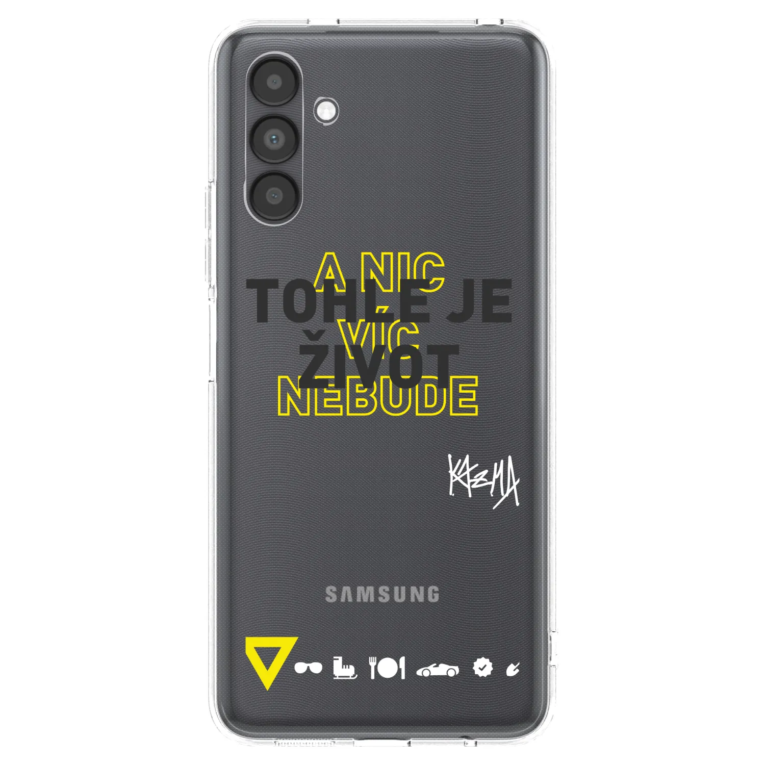 Picasee silikónový prehľadný obal pre Samsung Galaxy A04s A047F - Kazma - TOHLE JE ŽIVOT A NIC VÍC NEBUDE