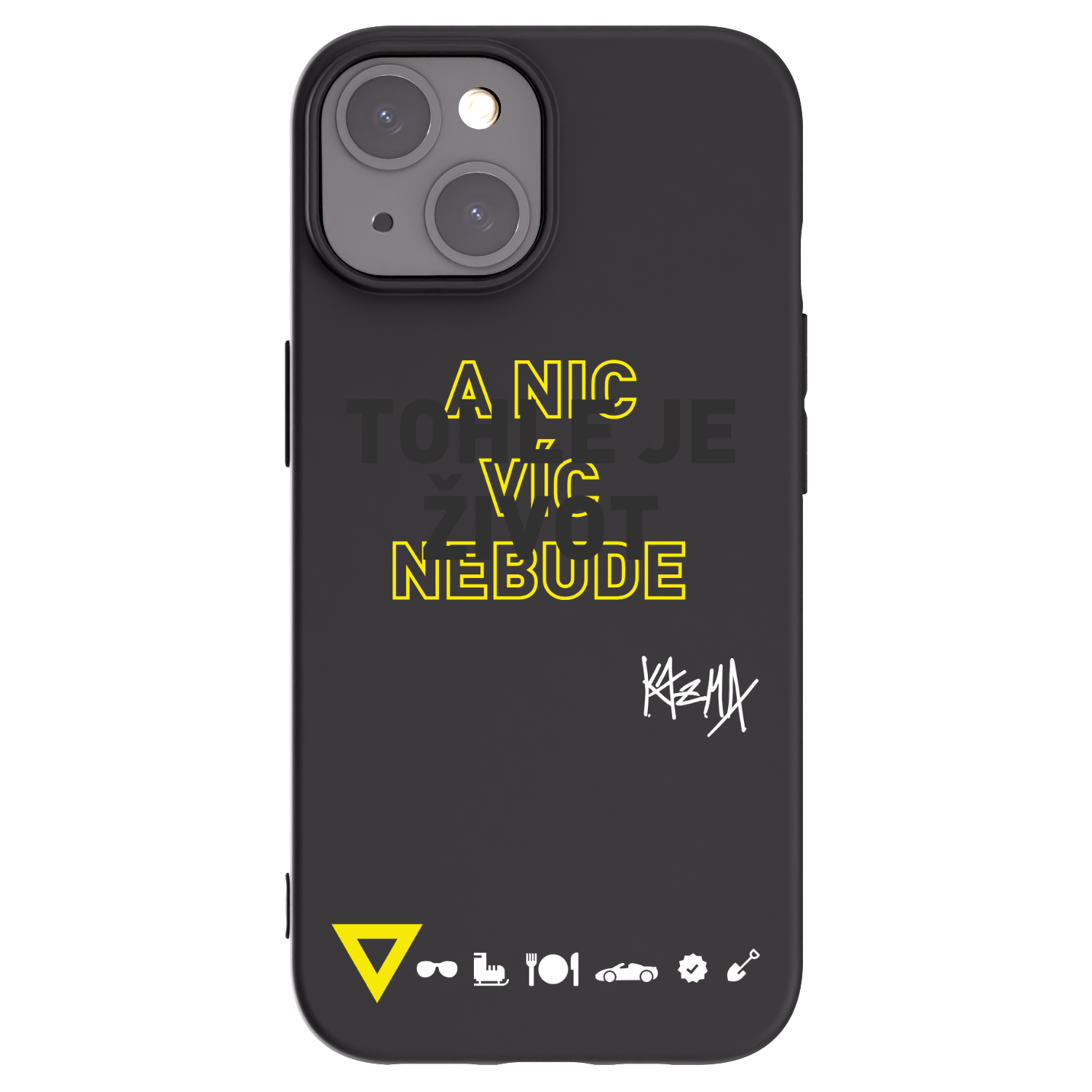 Picasee silikónový čierny obal pre Apple iPhone 15 - Kazma - TOHLE JE ŽIVOT A NIC VÍC NEBUDE