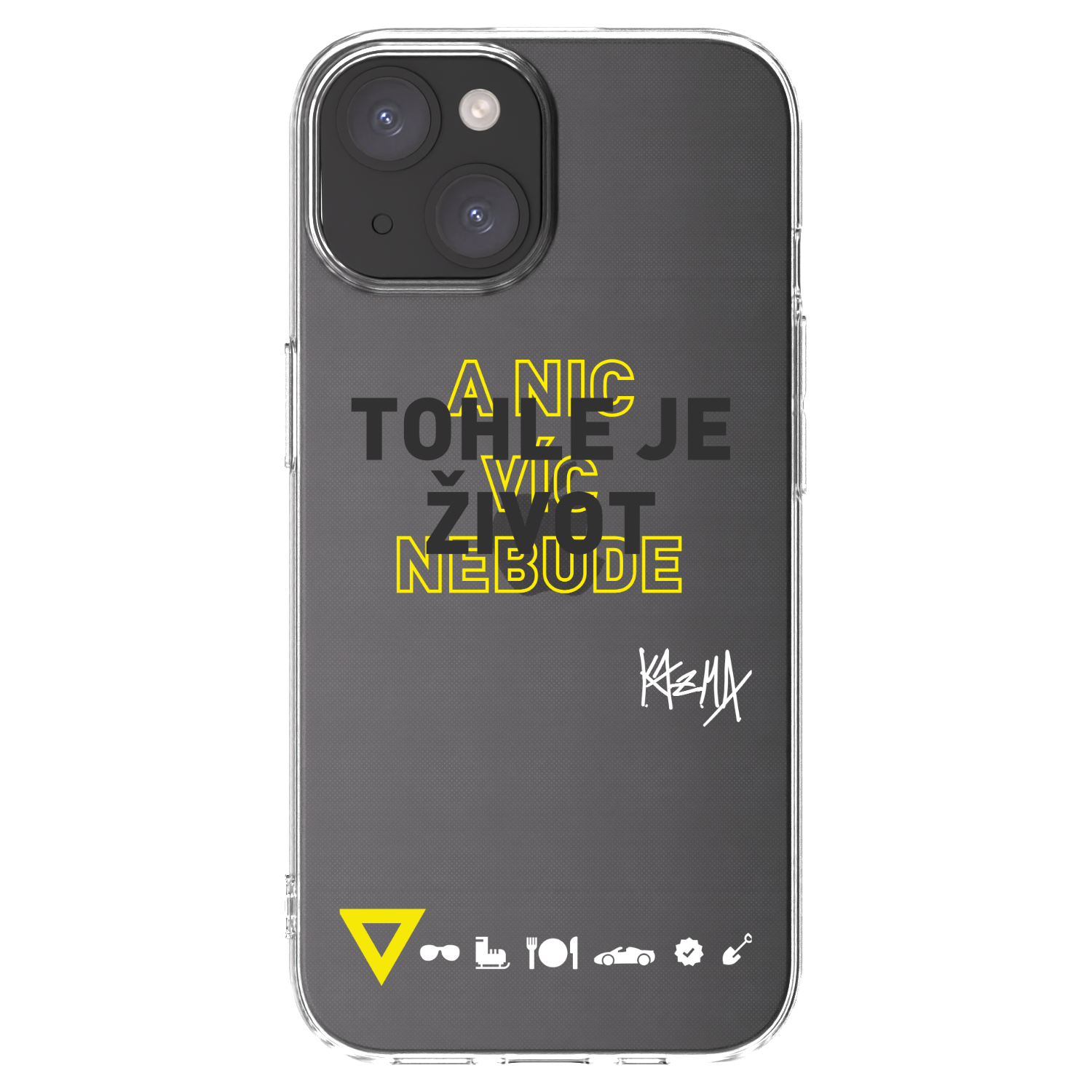 Picasee silikónový prehľadný obal pre Apple iPhone 15 - Kazma - TOHLE JE ŽIVOT A NIC VÍC NEBUDE