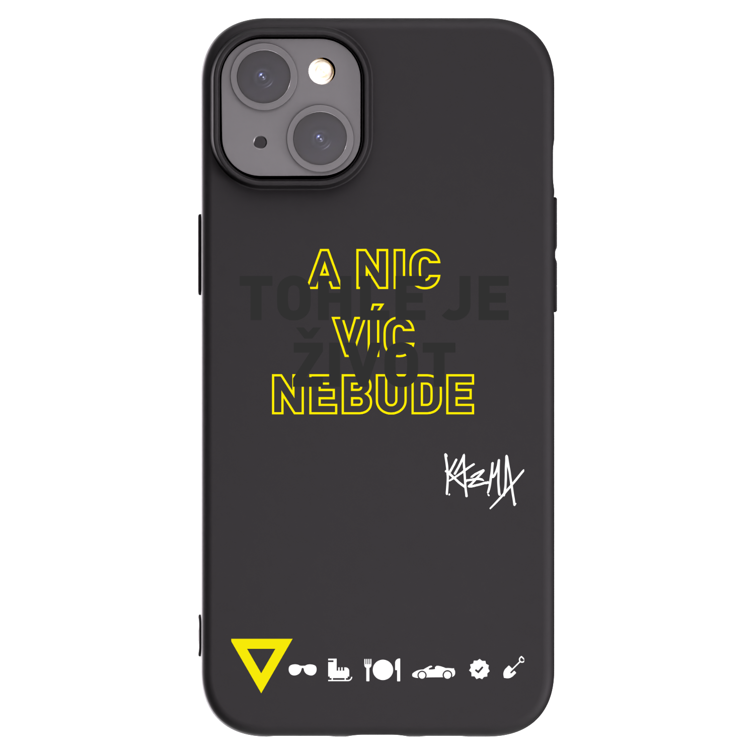 Silikónový čierny obal pre Apple iPhone 15 Plus - Kazma - TOHLE JE ŽIVOT A NIC VÍC NEBUDE