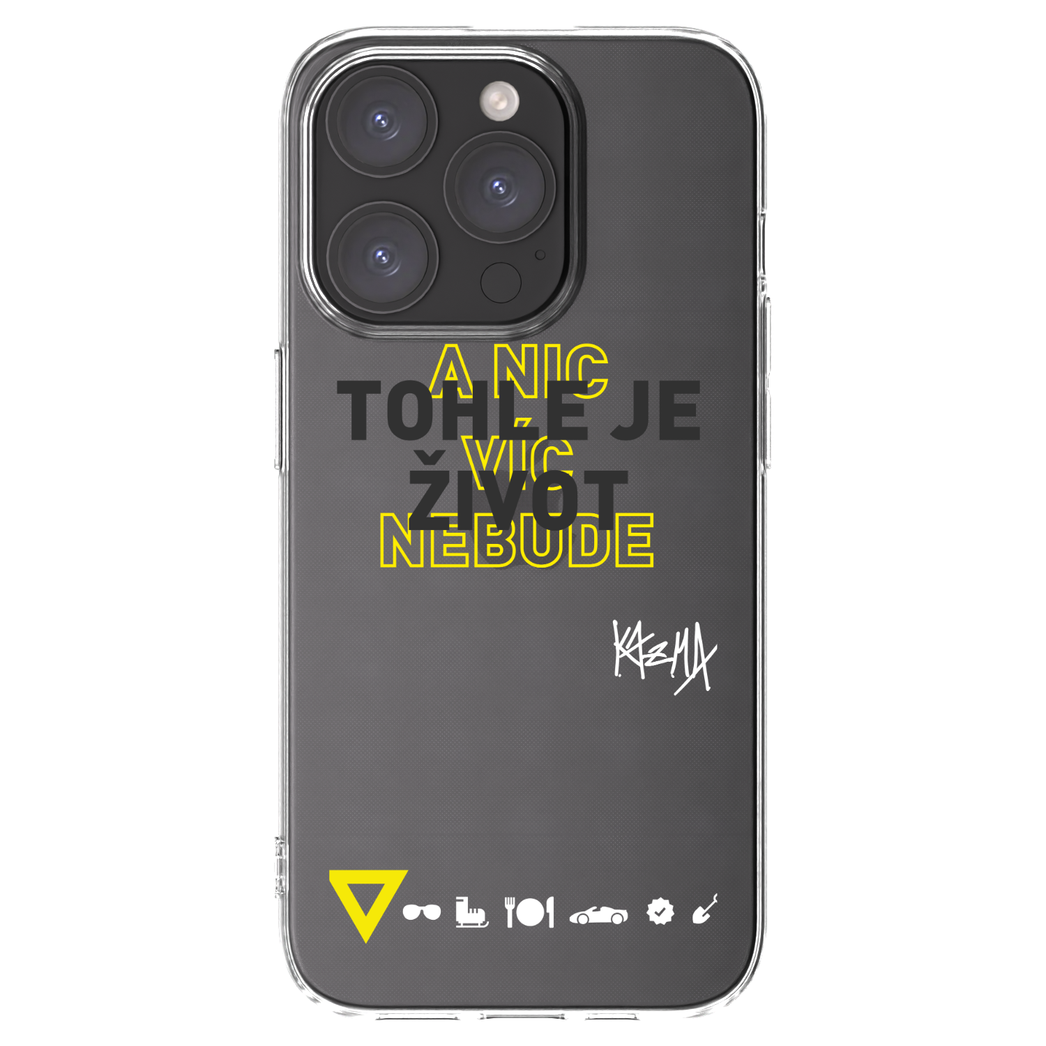 Silikónový prehľadný obal pre Apple iPhone 15 Pro - Kazma - TOHLE JE ŽIVOT A NIC VÍC NEBUDE