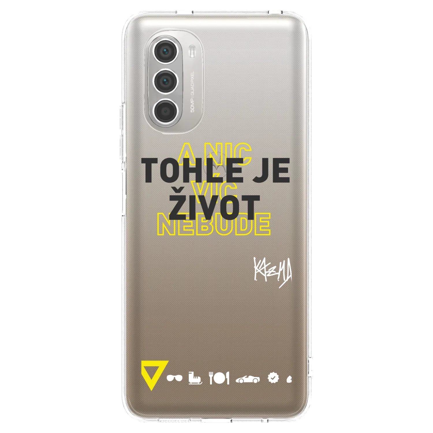 Picasee silikónový prehľadný obal pre Motorola Moto G51 - Kazma - TOHLE JE ŽIVOT A NIC VÍC NEBUDE
