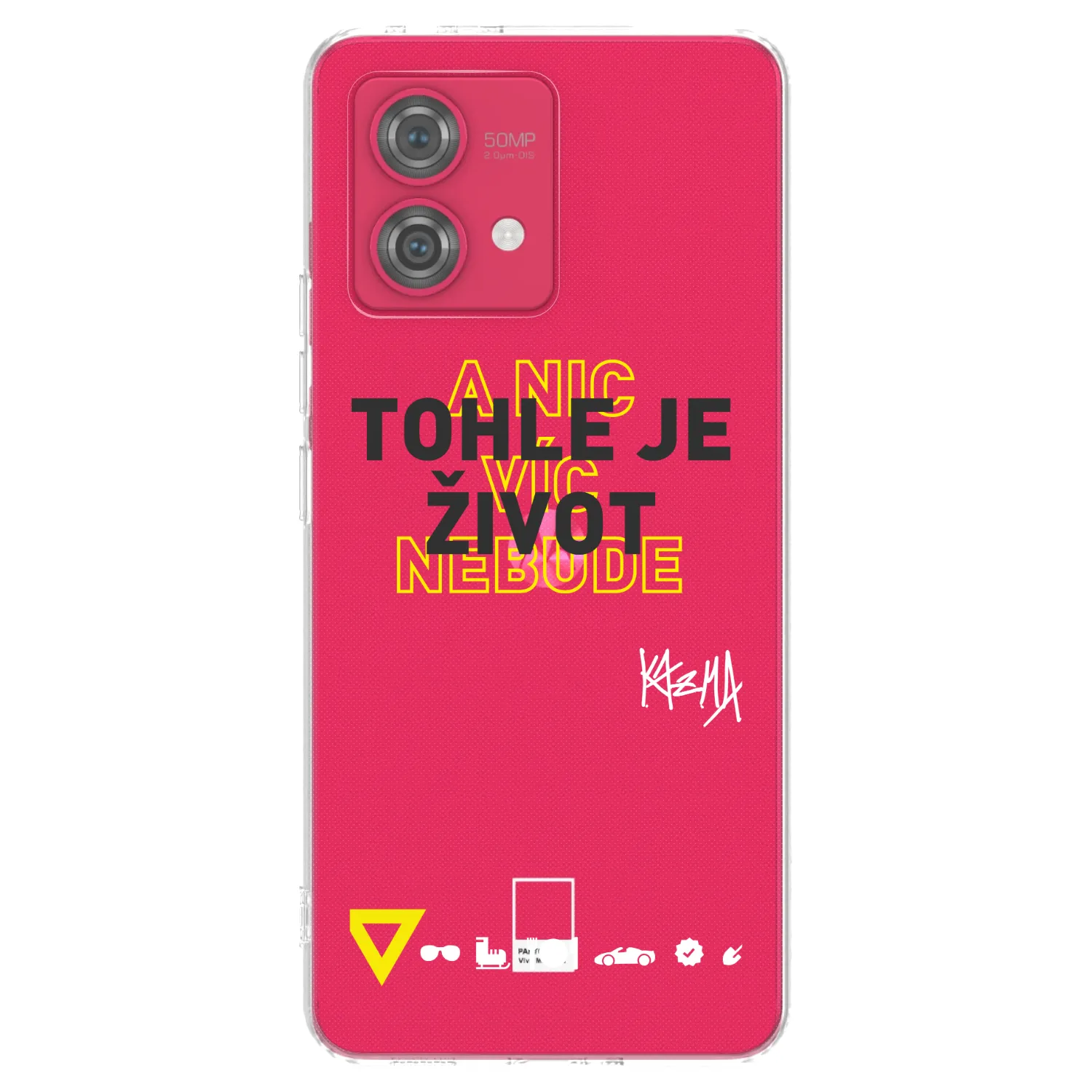 Picasee silikónový prehľadný obal pre Motorola Moto G84 5G - Kazma - TOHLE JE ŽIVOT A NIC VÍC NEBUDE