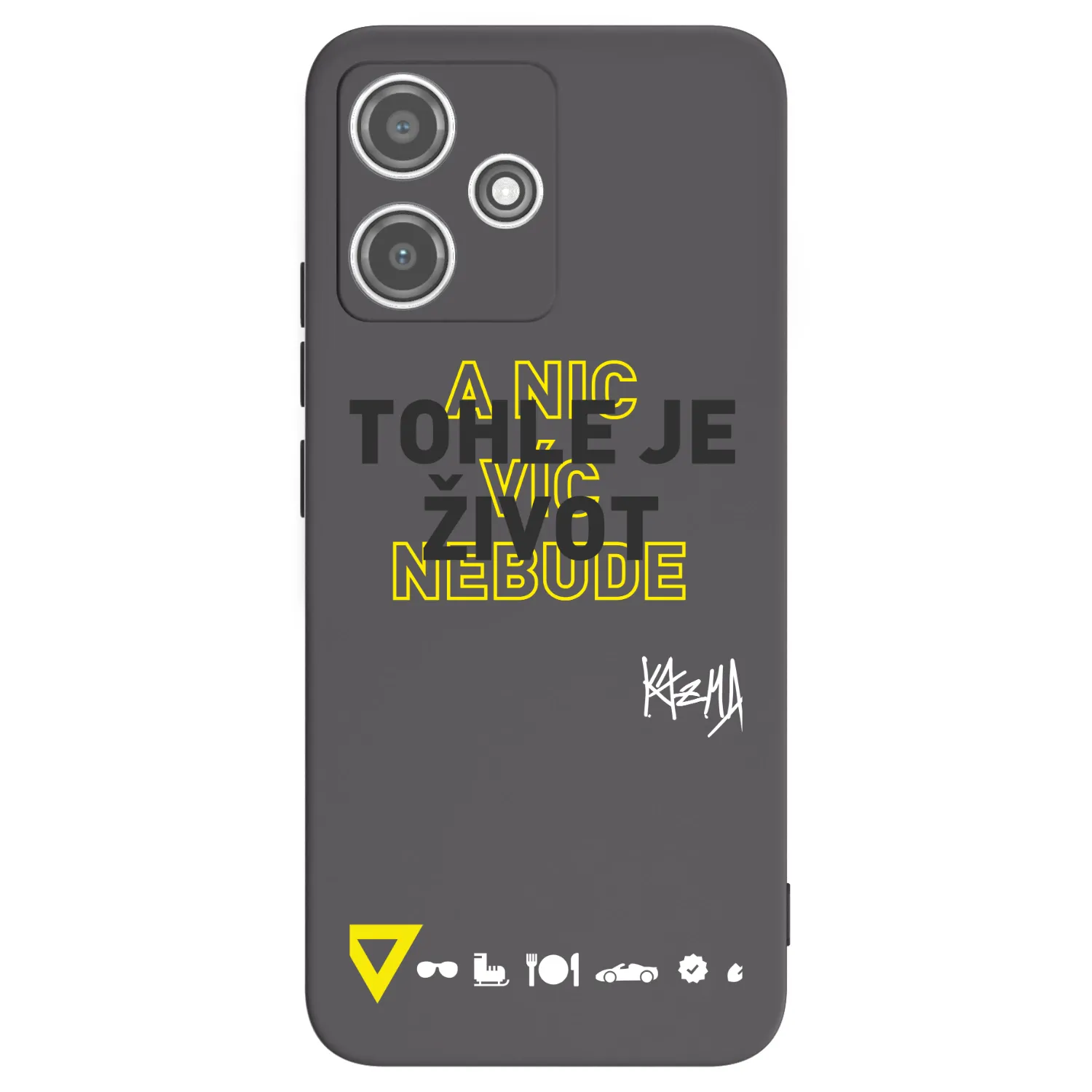 Picasee silikónový čierny obal pre Xiaomi Redmi 12 5G - Kazma - TOHLE JE ŽIVOT A NIC VÍC NEBUDE
