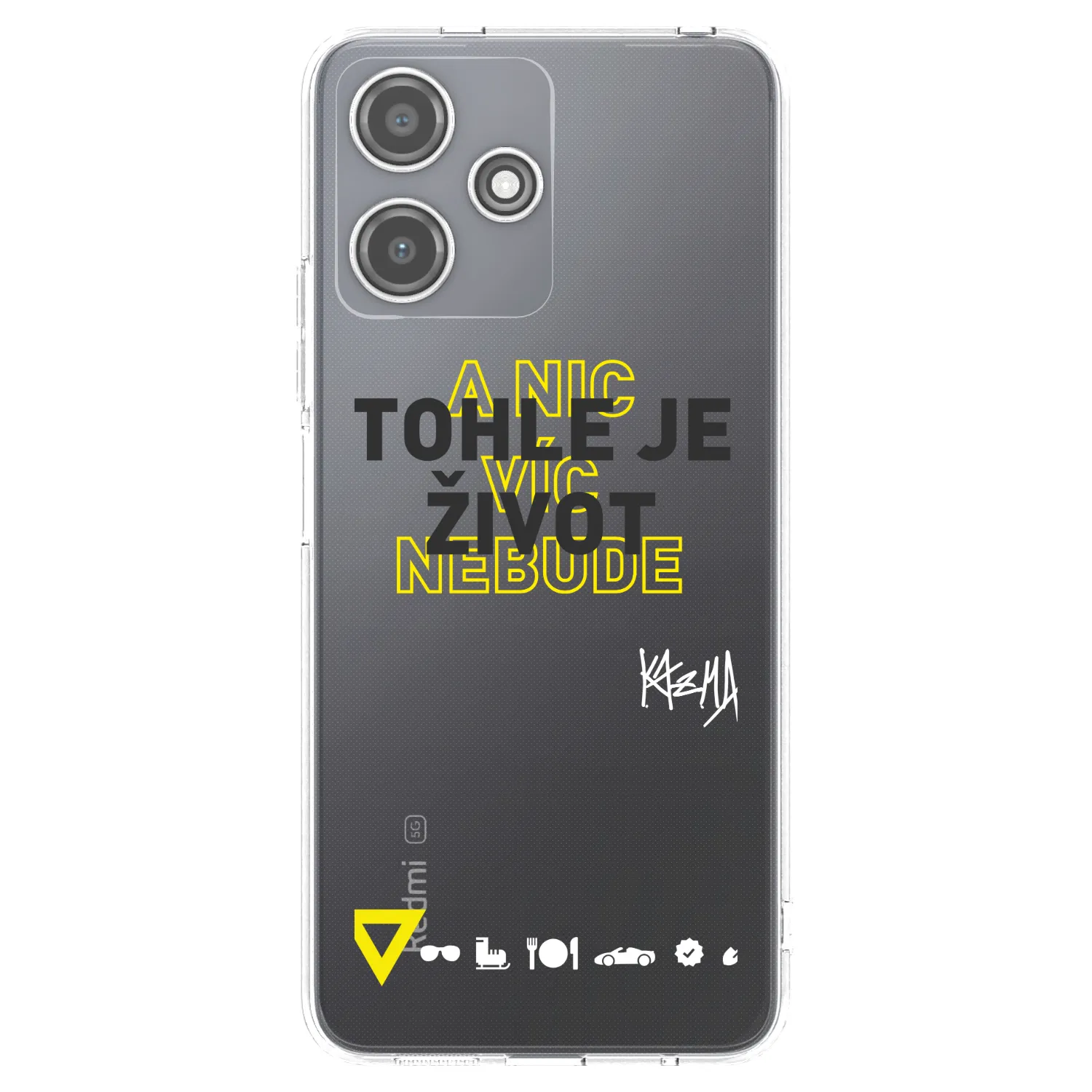 Picasee silikónový prehľadný obal pre Xiaomi Redmi 12 5G - Kazma - TOHLE JE ŽIVOT A NIC VÍC NEBUDE
