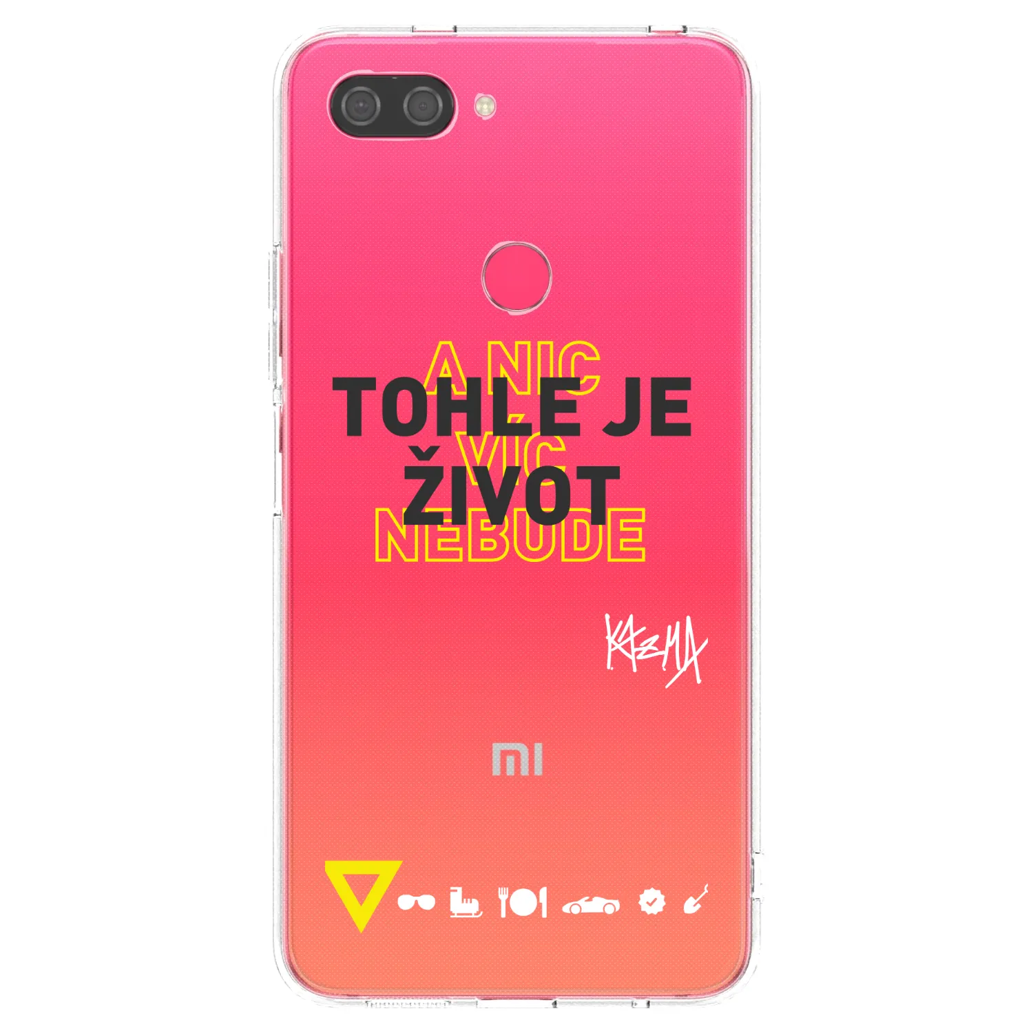 Picasee silikónový prehľadný obal pre Xiaomi Mi 8 Lite - Kazma - TOHLE JE ŽIVOT A NIC VÍC NEBUDE