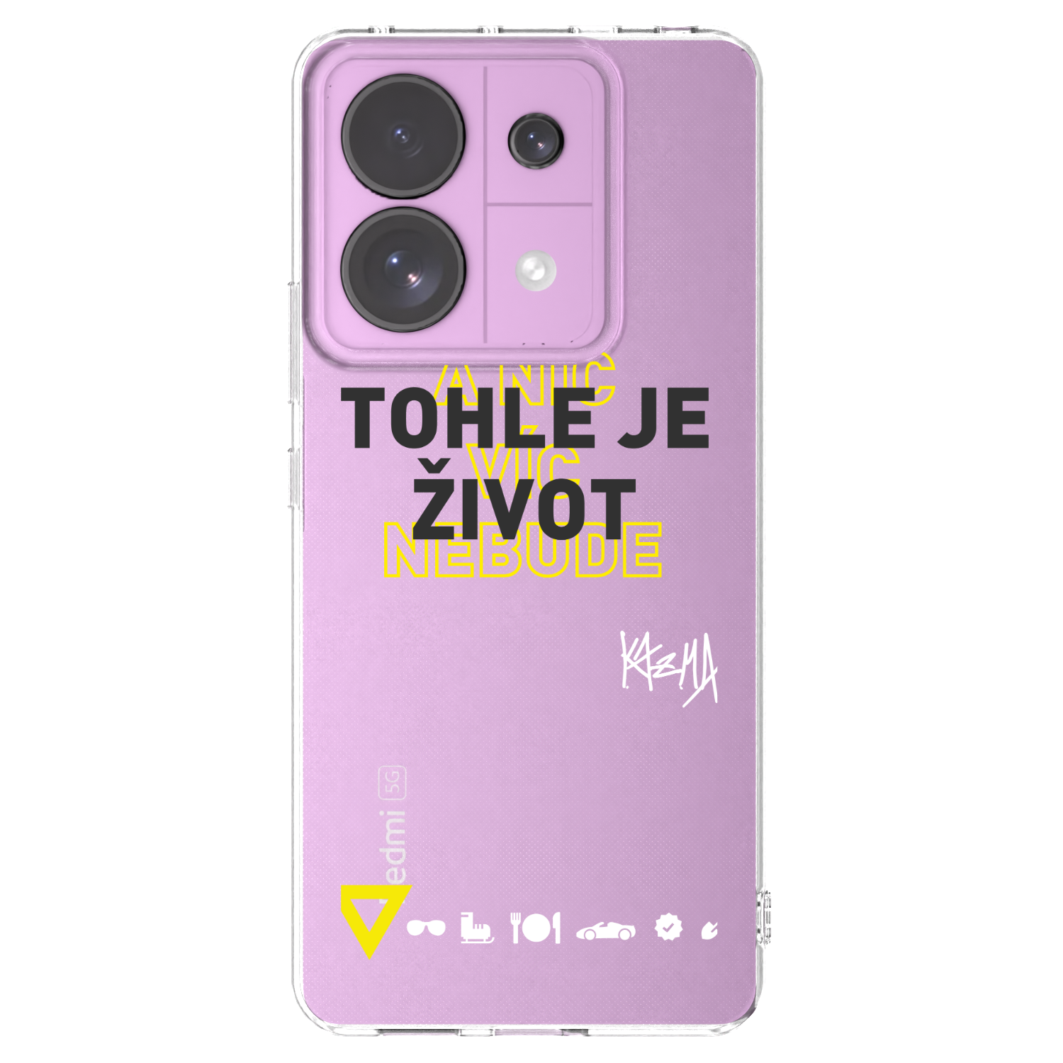 Picasee silikónový prehľadný obal pre Xiaomi Redmi Note 13 Pro 5G - Kazma - TOHLE JE ŽIVOT A NIC VÍC NEBUDE