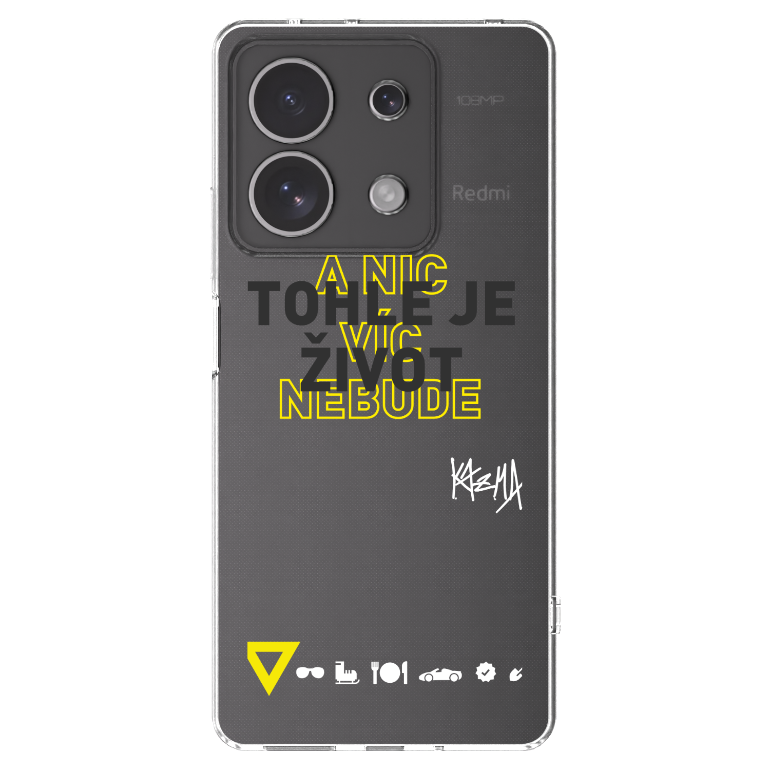 Picasee silikónový prehľadný obal pre Xiaomi Redmi Note 13 4G - Kazma - TOHLE JE ŽIVOT A NIC VÍC NEBUDE