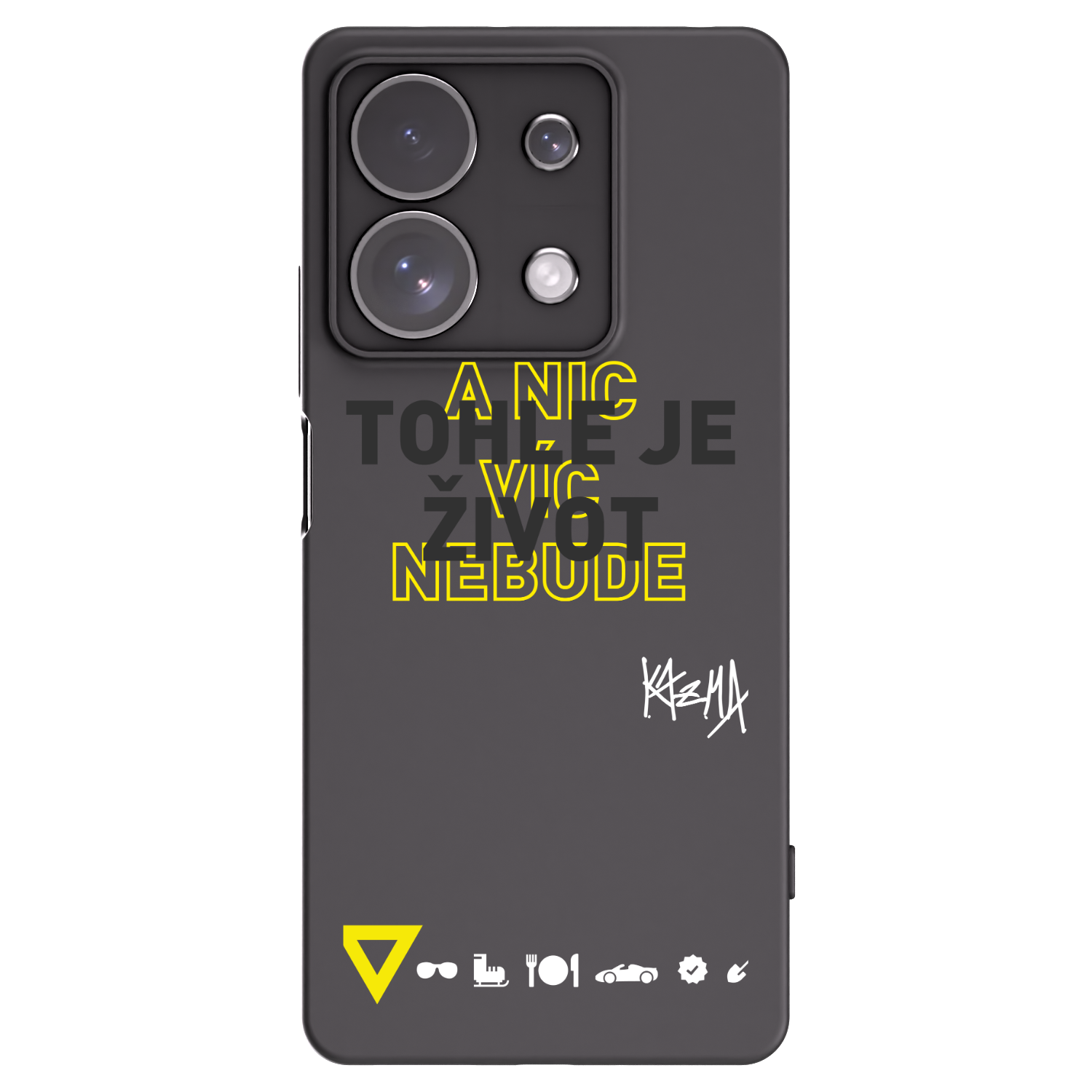 Silikónový čierny obal pre Xiaomi Redmi Note 13 Pro 4G - Kazma - TOHLE JE ŽIVOT A NIC VÍC NEBUDE