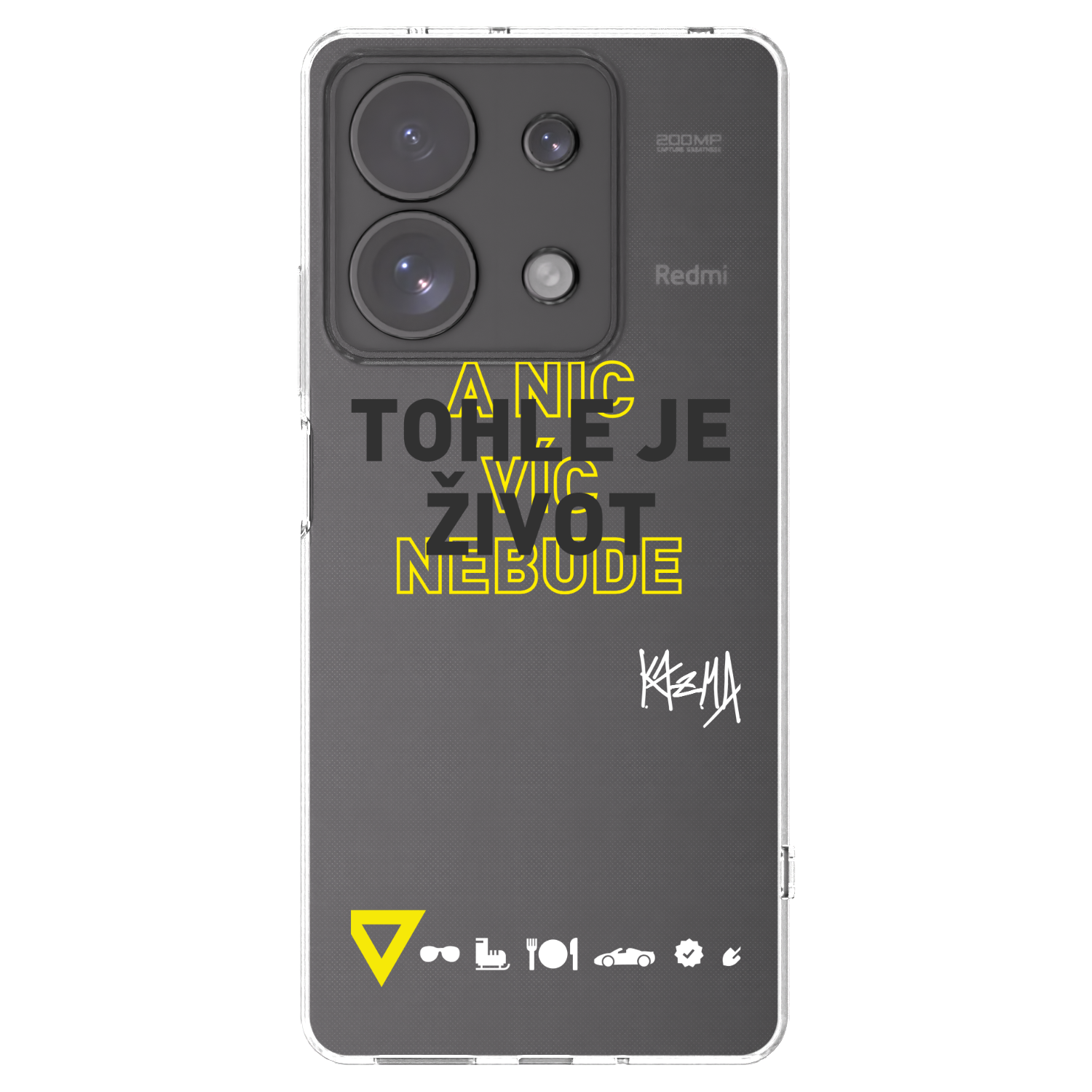 Silikónový prehľadný obal pre Xiaomi Redmi Note 13 Pro 4G - Kazma - TOHLE JE ŽIVOT A NIC VÍC NEBUDE
