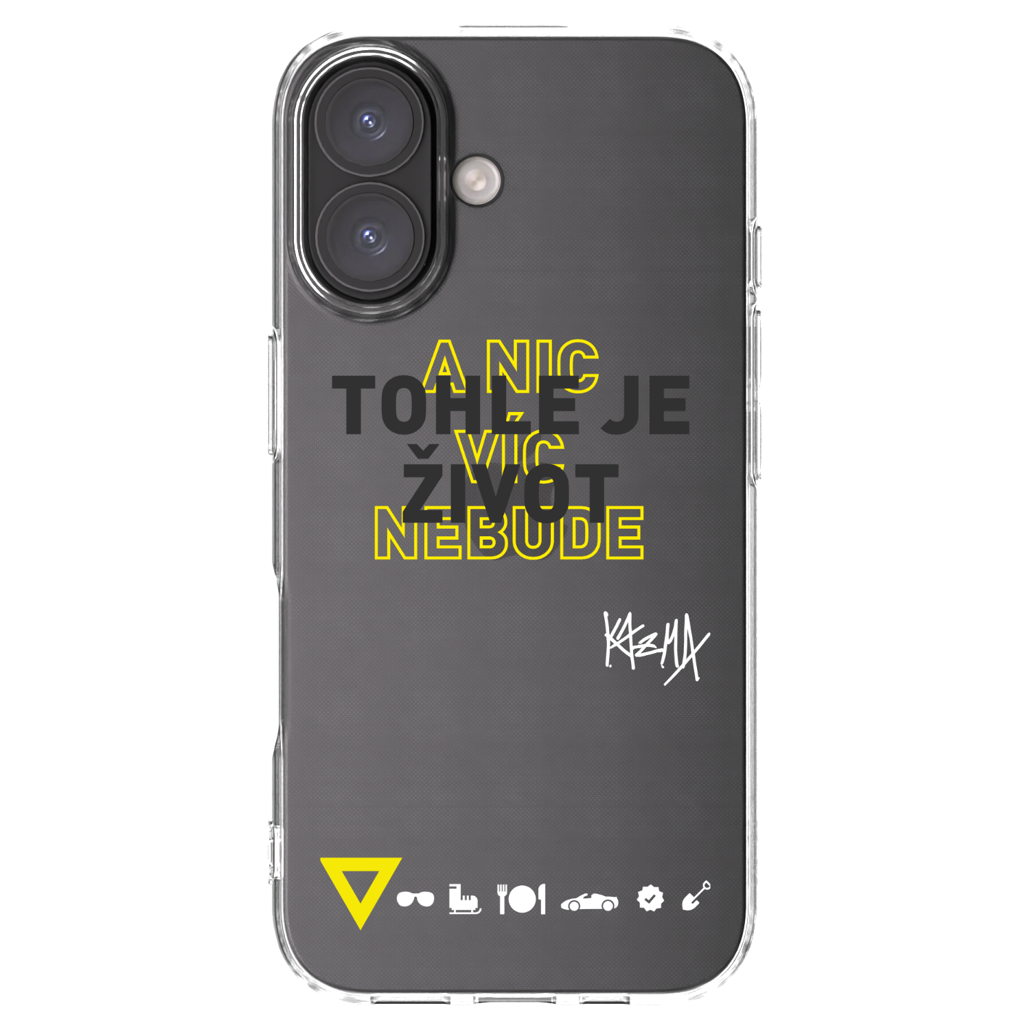 Picasee silikónový prehľadný obal pre Apple iPhone 16 - Kazma - TOHLE JE ŽIVOT A NIC VÍC NEBUDE