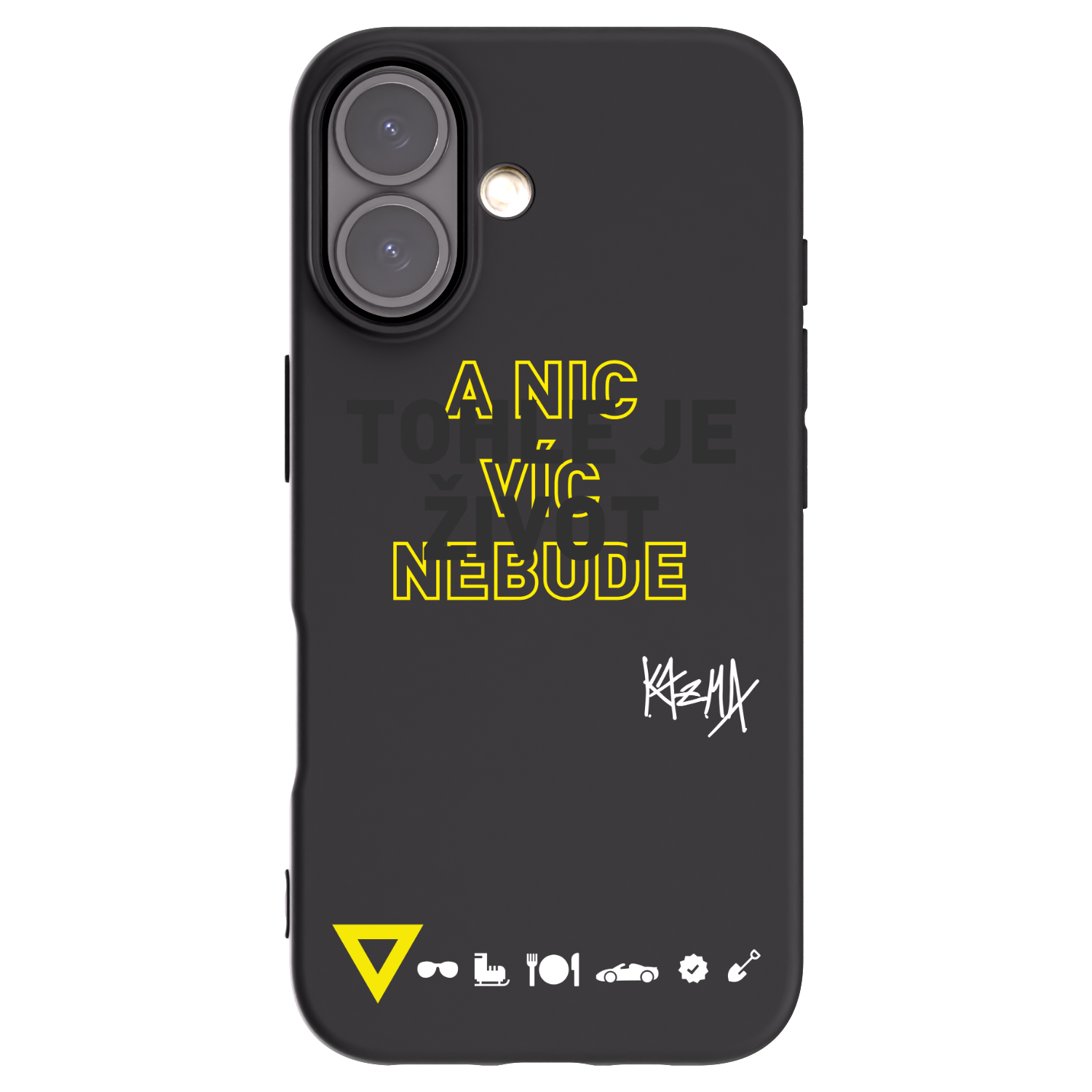 Picasee silikónový čierny obal pre Apple iPhone 16 - Kazma - TOHLE JE ŽIVOT A NIC VÍC NEBUDE