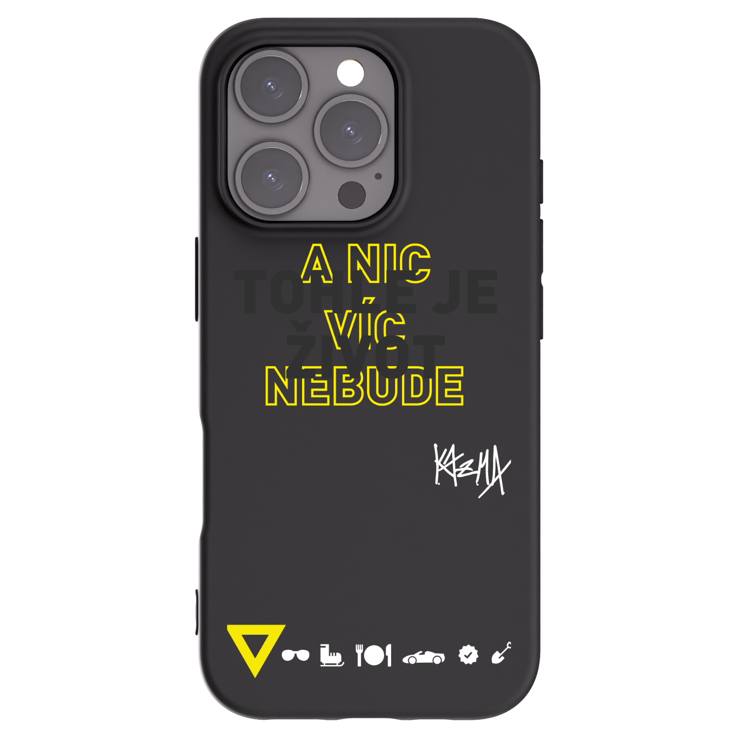Picasee silikónový čierny obal pre Apple iPhone 16 Pro - Kazma - TOHLE JE ŽIVOT A NIC VÍC NEBUDE