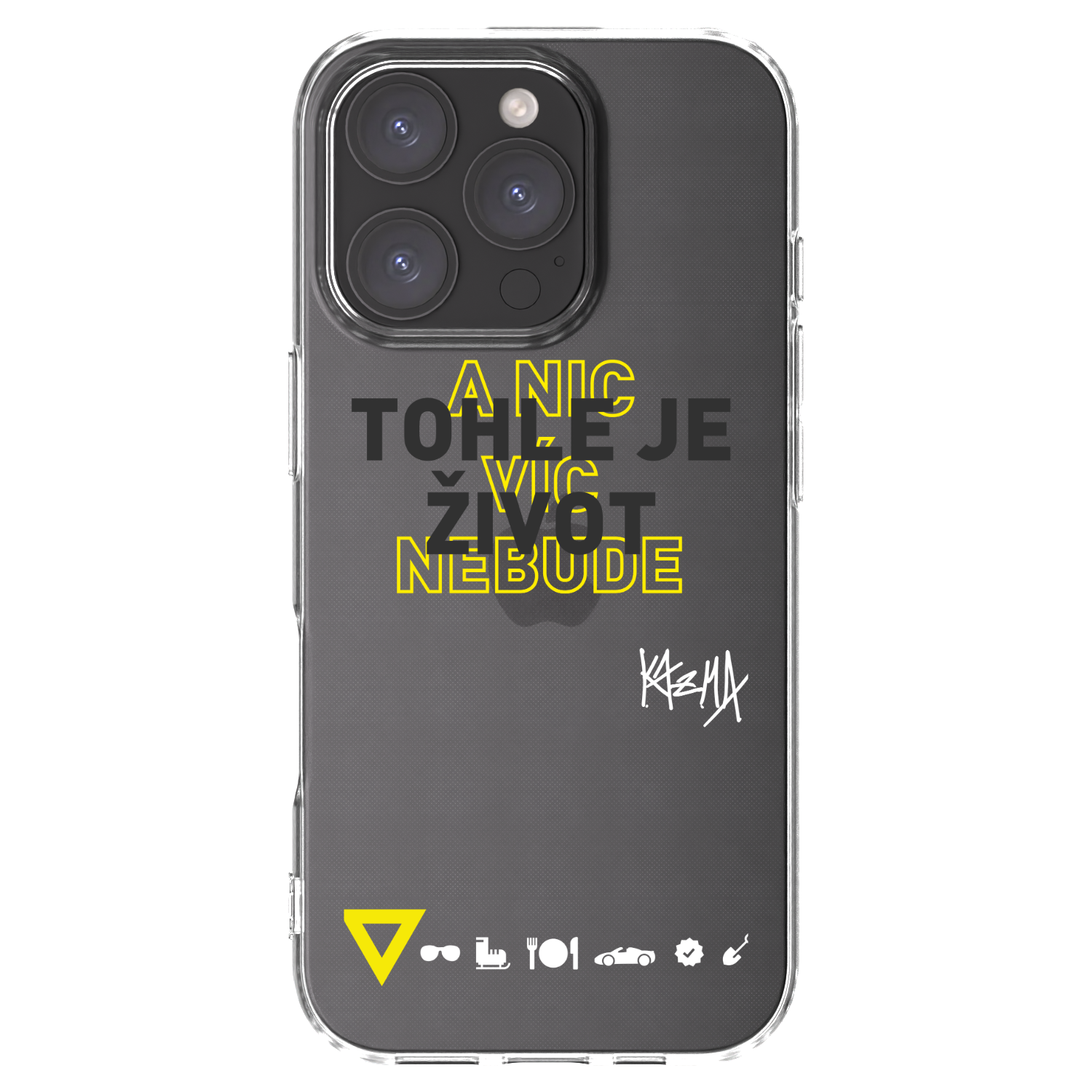 Picasee silikónový prehľadný obal pre Apple iPhone 16 Pro - Kazma - TOHLE JE ŽIVOT A NIC VÍC NEBUDE