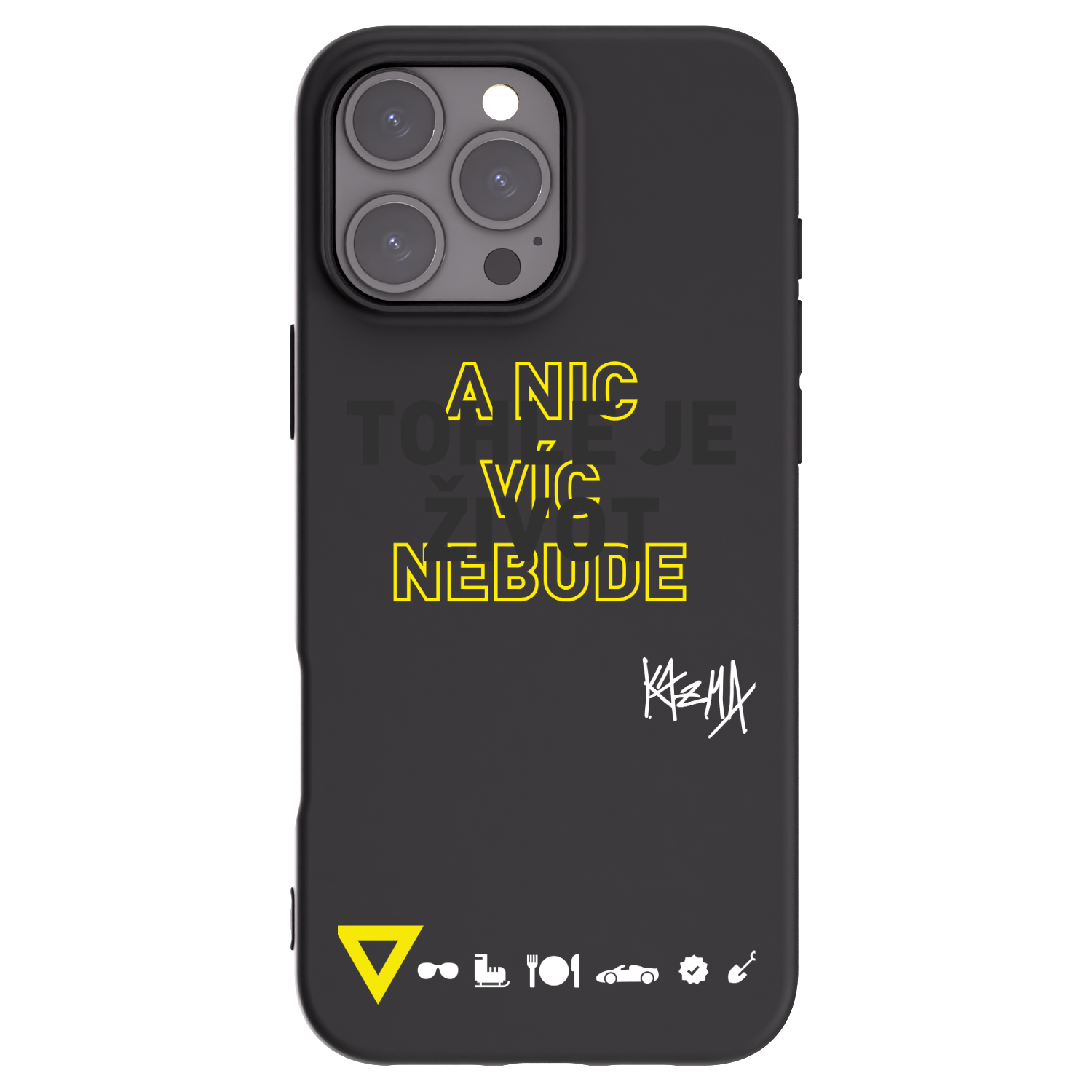 Silikónový čierny obal pre Apple iPhone 16 Pro Max - Kazma - TOHLE JE ŽIVOT A NIC VÍC NEBUDE