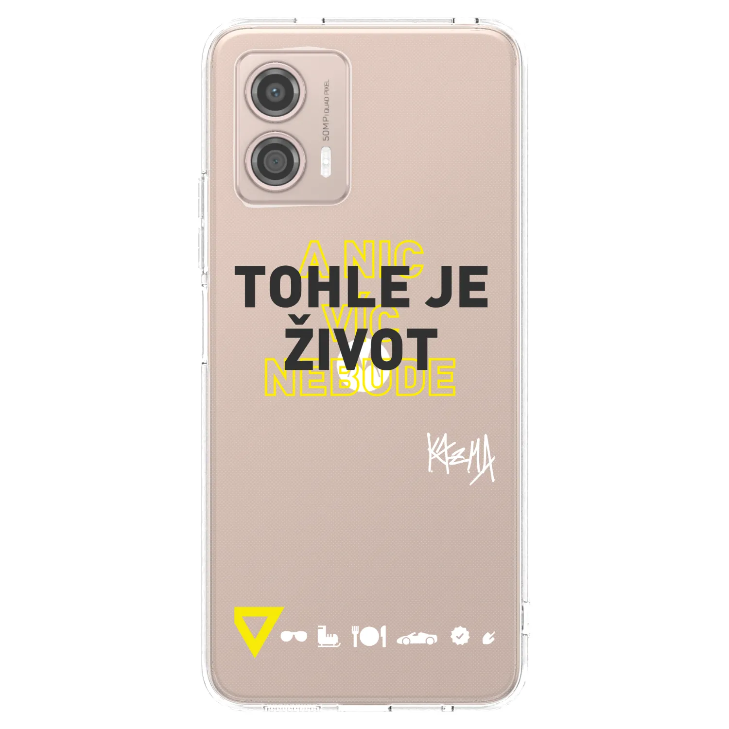 Picasee silikónový prehľadný obal pre Motorola Moto G53 5G - Kazma - TOHLE JE ŽIVOT A NIC VÍC NEBUDE