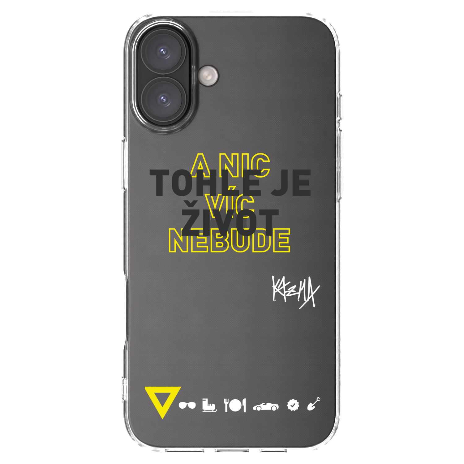 Picasee silikónový prehľadný obal pre Apple iPhone 16 Plus - Kazma - TOHLE JE ŽIVOT A NIC VÍC NEBUDE