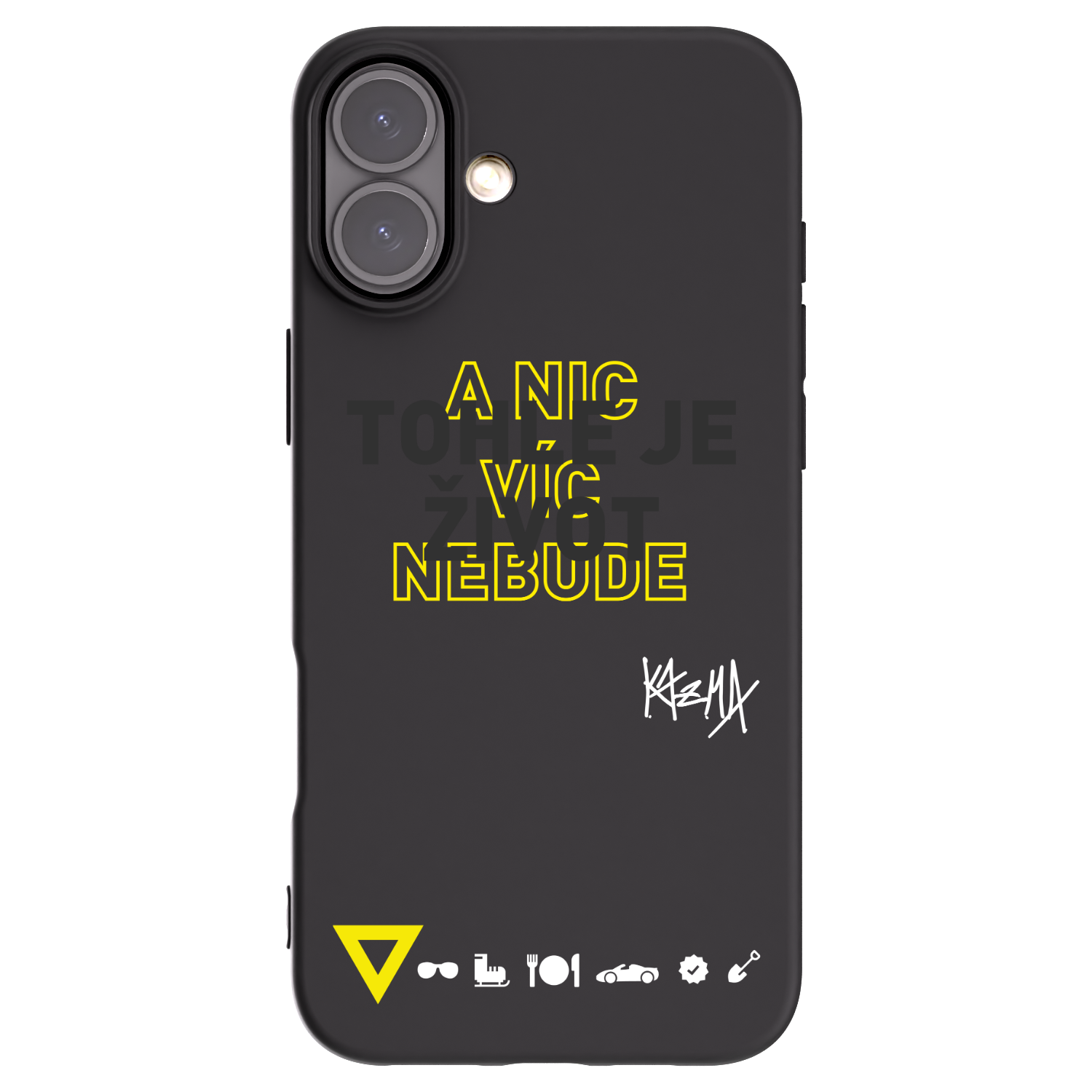 Picasee silikónový čierny obal pre Apple iPhone 16 Plus - Kazma - TOHLE JE ŽIVOT A NIC VÍC NEBUDE