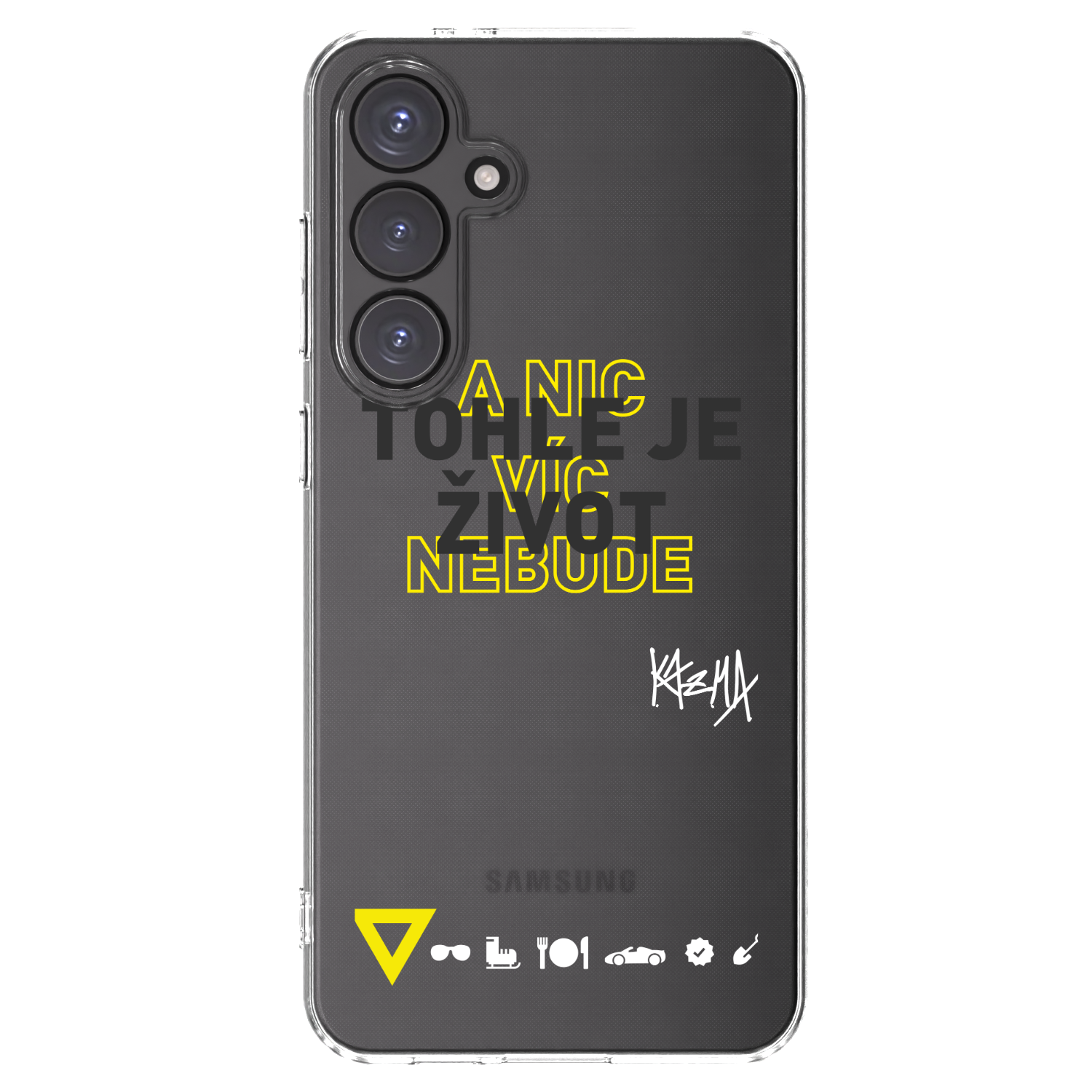 Picasee silikónový prehľadný obal pre Samsung Galaxy S24 FE S721B - Kazma - TOHLE JE ŽIVOT A NIC VÍC NEBUDE
