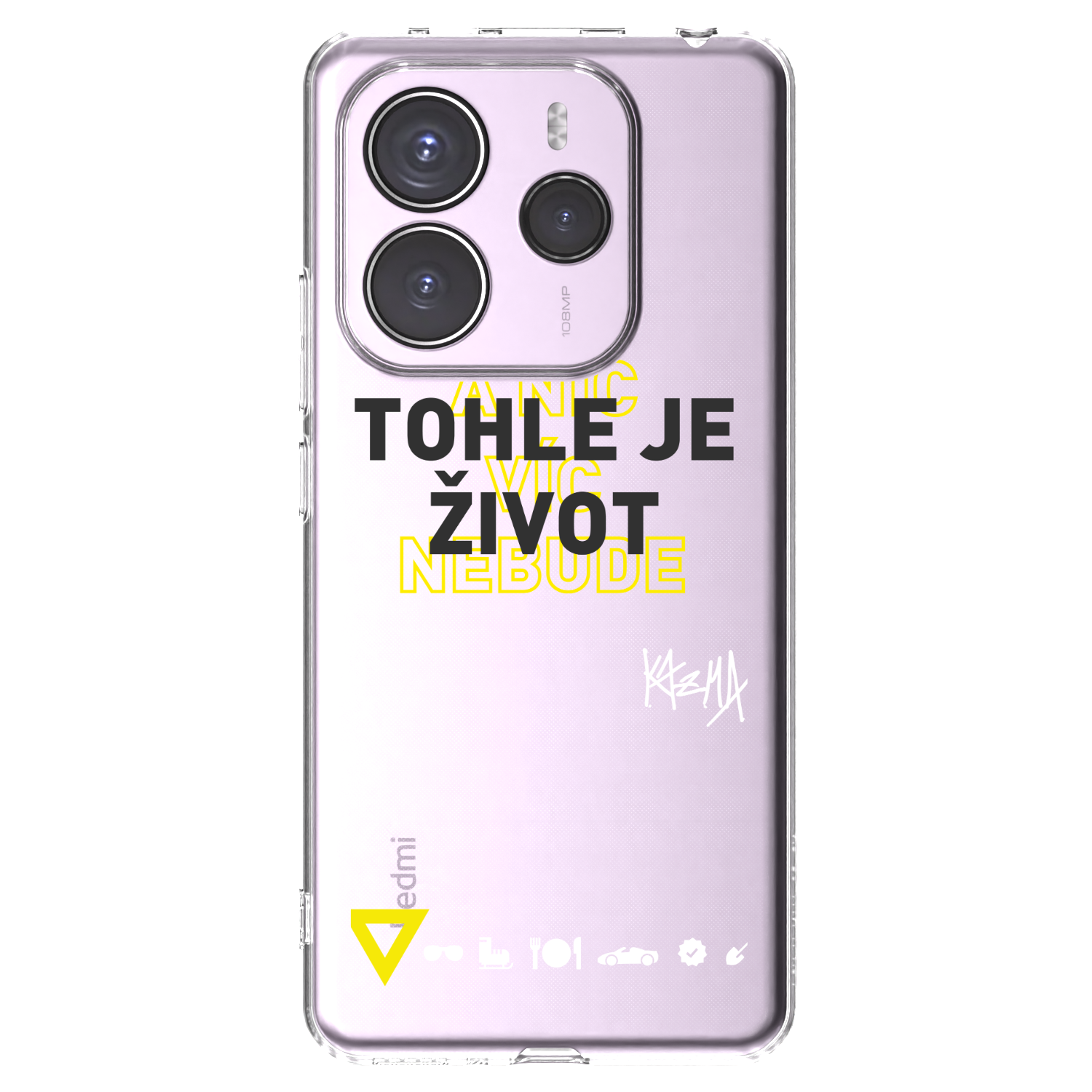 Picasee silikónový prehľadný obal pre Xiaomi Redmi Note 14 5G - Kazma - TOHLE JE ŽIVOT A NIC VÍC NEBUDE
