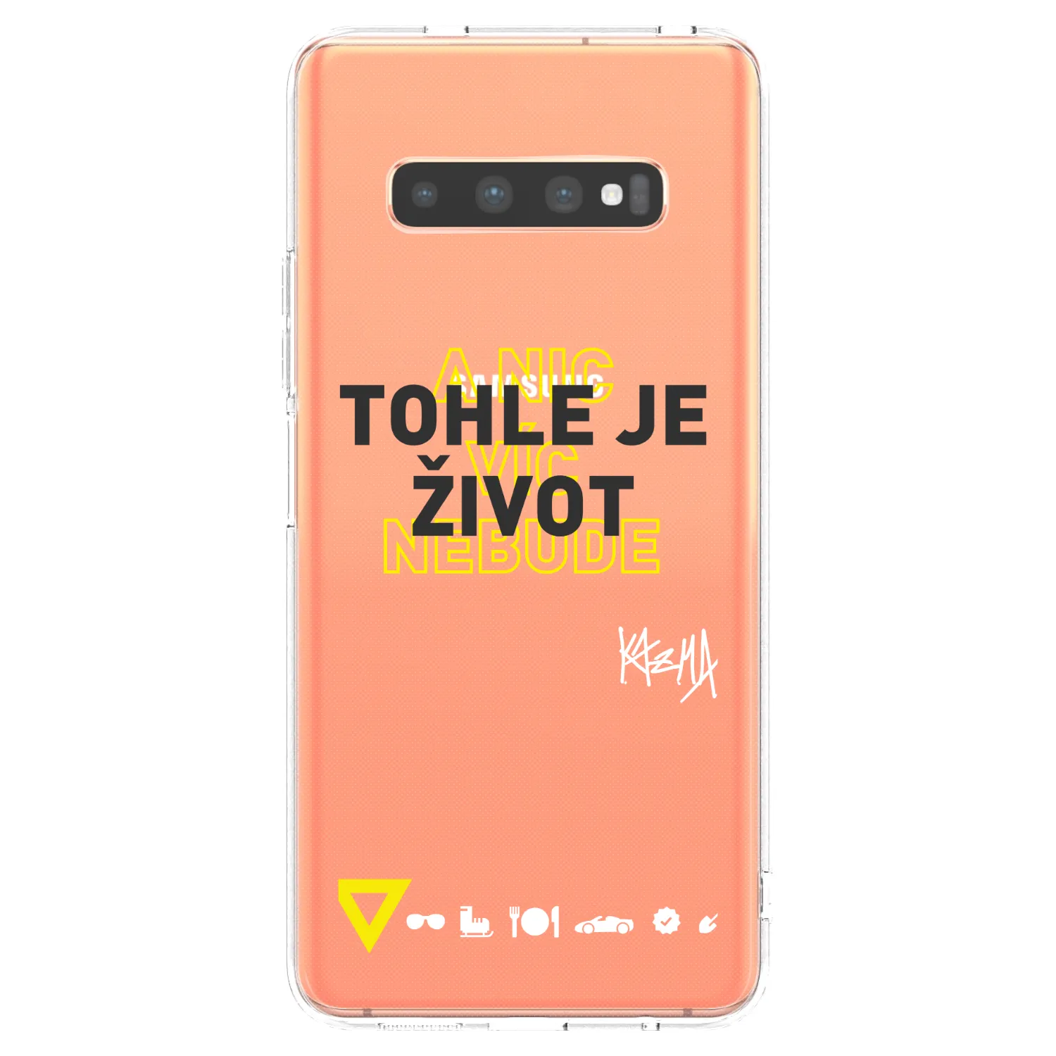 Picasee silikónový prehľadný obal pre Samsung Galaxy S10 Plus G975 - Kazma - TOHLE JE ŽIVOT A NIC VÍC NEBUDE