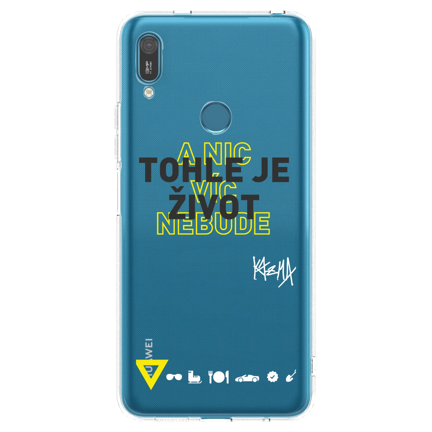 Picasee silikónový prehľadný obal pre Huawei Y7 2019 - Kazma - TOHLE JE ŽIVOT A NIC VÍC NEBUDE