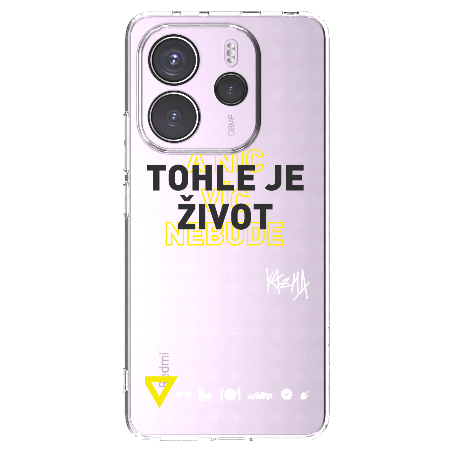 Picasee silikónový prehľadný obal pre Xiaomi Redmi Note 14 4G - Kazma - TOHLE JE ŽIVOT A NIC VÍC NEBUDE