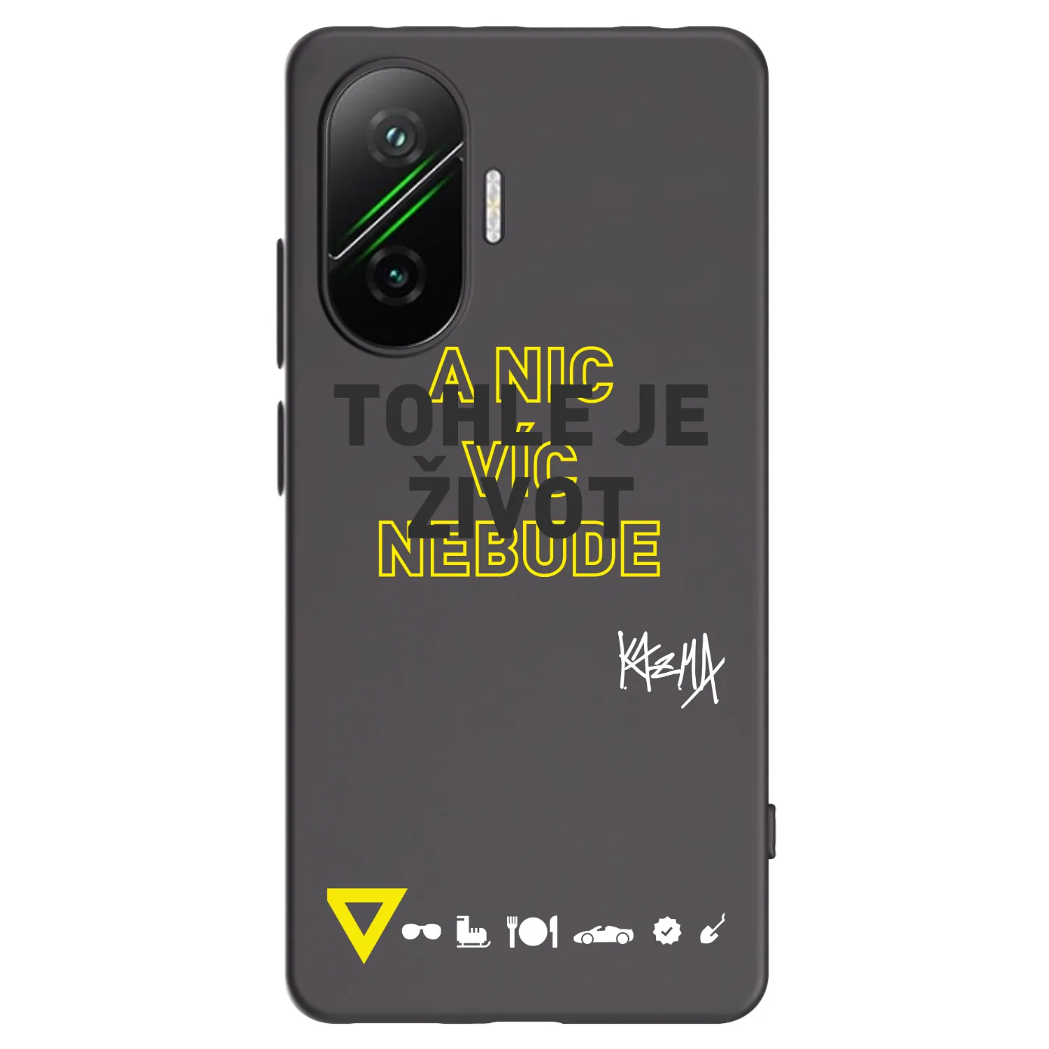 Picasee silikónový čierny obal pre Xiaomi Poco F7 5G - Kazma - TOHLE JE ŽIVOT A NIC VÍC NEBUDE