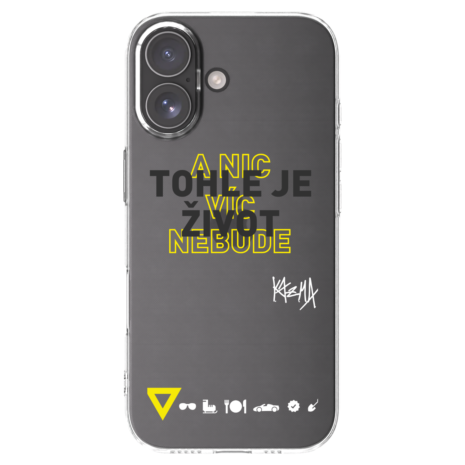Picasee silikónový prehľadný obal pre Apple iPhone 17 - Kazma - TOHLE JE ŽIVOT A NIC VÍC NEBUDE