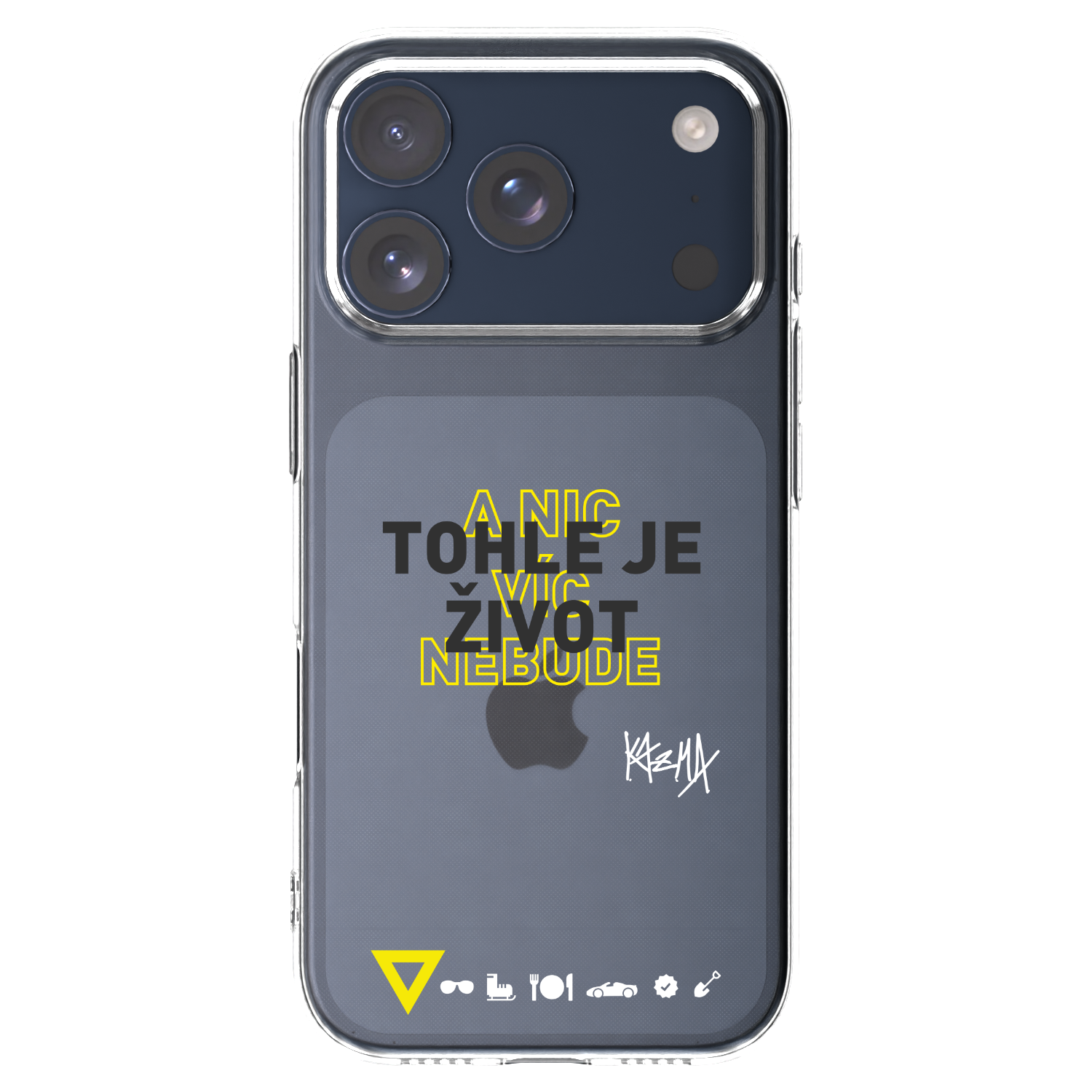 Picasee silikónový prehľadný obal pre Apple iPhone 17 Pro - Kazma - TOHLE JE ŽIVOT A NIC VÍC NEBUDE