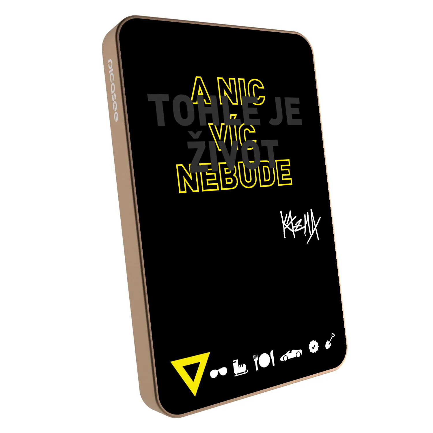 Picasee Powerbanka s MagSafe 5 000 mAh Zlatá - Kazma - TOHLE JE ŽIVOT A NIC VÍC NEBUDE