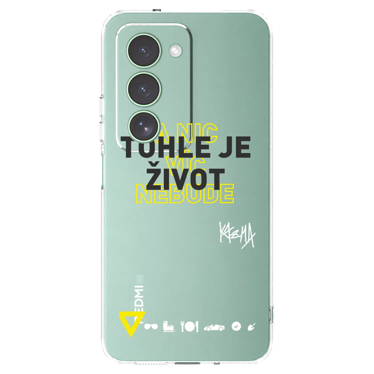 Picasee silikónový prehľadný obal pre Xiaomi Redmi 15 5G - Kazma - TOHLE JE ŽIVOT A NIC VÍC NEBUDE