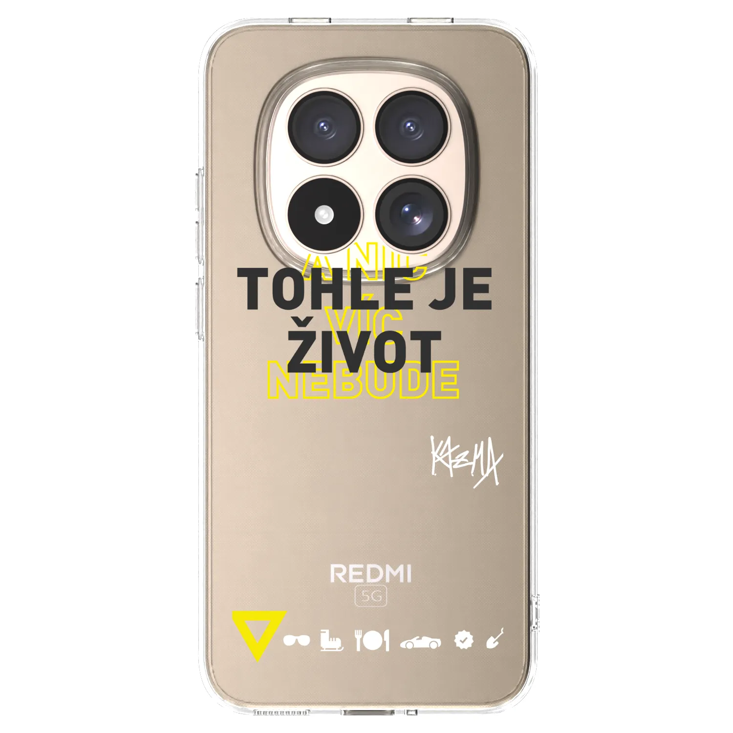 Picasee silikónový prehľadný obal pre Xiaomi Redmi Note 15 Pro 4G - Kazma - TOHLE JE ŽIVOT A NIC VÍC NEBUDE