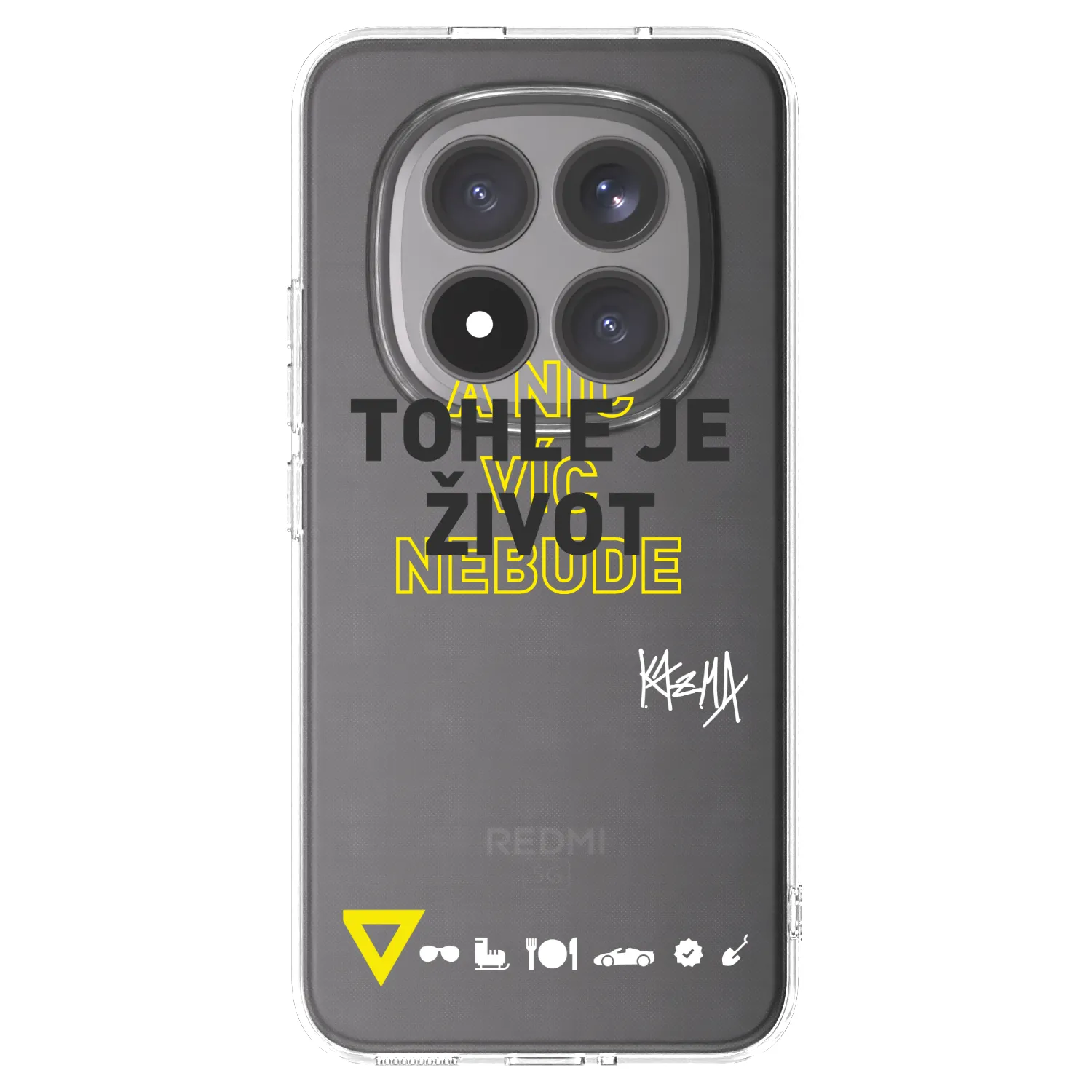 Picasee silikónový prehľadný obal pre Xiaomi Redmi Note 15 Pro+ - Kazma - TOHLE JE ŽIVOT A NIC VÍC NEBUDE