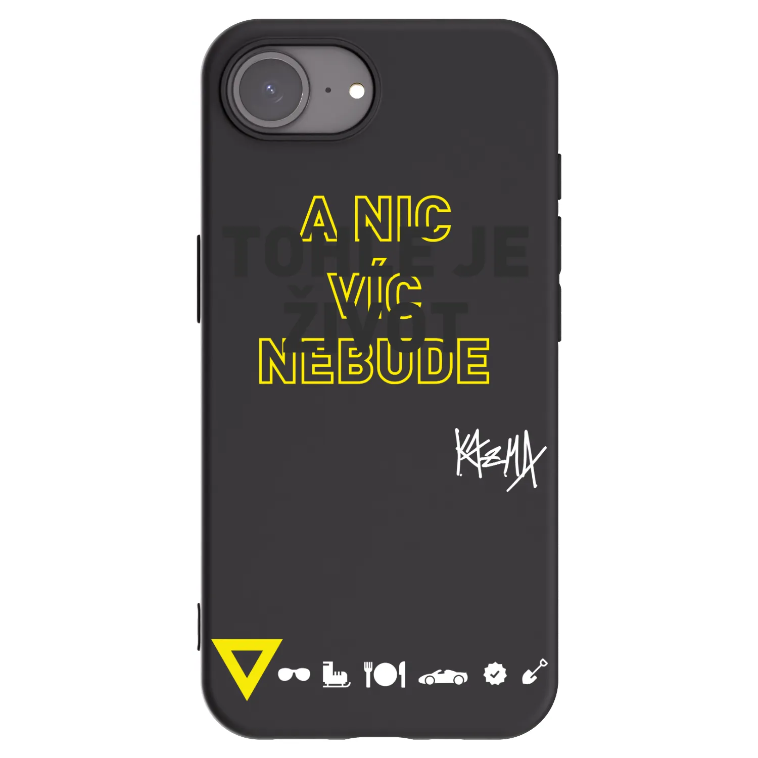 Picasee silikónový čierny obal pre Apple iPhone 17e - Kazma - TOHLE JE ŽIVOT A NIC VÍC NEBUDE