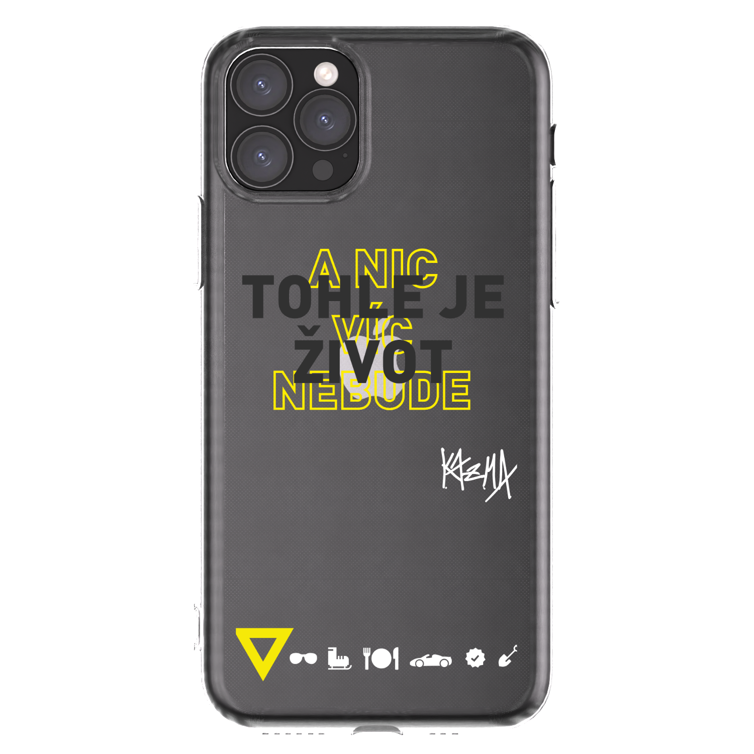 Picasee silikónový prehľadný obal pre Apple iPhone 11 Pro - Kazma - TOHLE JE ŽIVOT A NIC VÍC NEBUDE