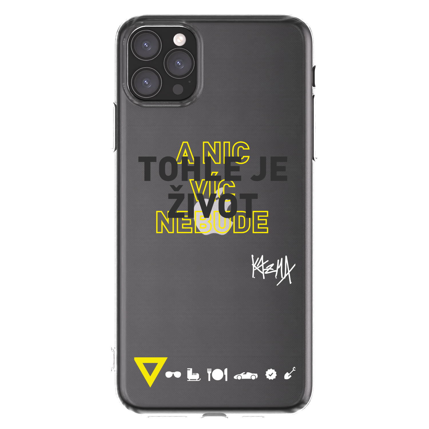 Picasee silikónový prehľadný obal pre Apple iPhone 11 Pro Max - Kazma - TOHLE JE ŽIVOT A NIC VÍC NEBUDE