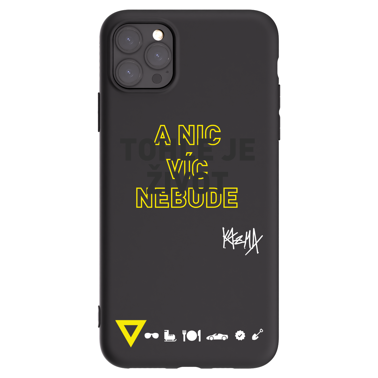 Picasee silikónový čierny obal pre Apple iPhone 11 Pro Max - Kazma - TOHLE JE ŽIVOT A NIC VÍC NEBUDE