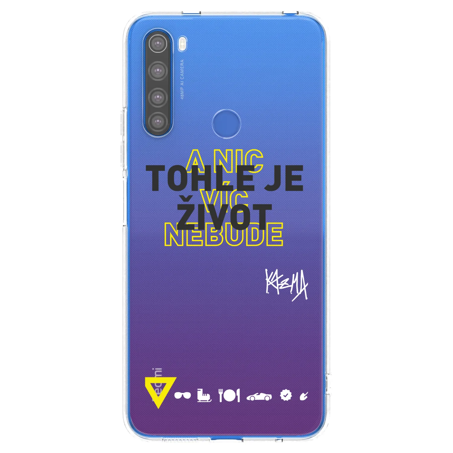Silikónový prehľadný obal pre Xiaomi Redmi Note 8T - Kazma - TOHLE JE ŽIVOT A NIC VÍC NEBUDE