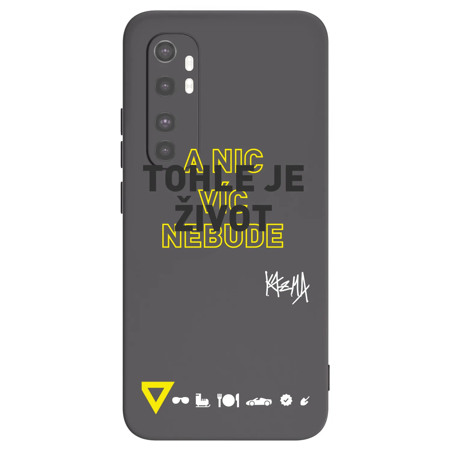 Picasee silikónový čierny obal pre Xiaomi Mi Note 10 Lite - Kazma - TOHLE JE ŽIVOT A NIC VÍC NEBUDE