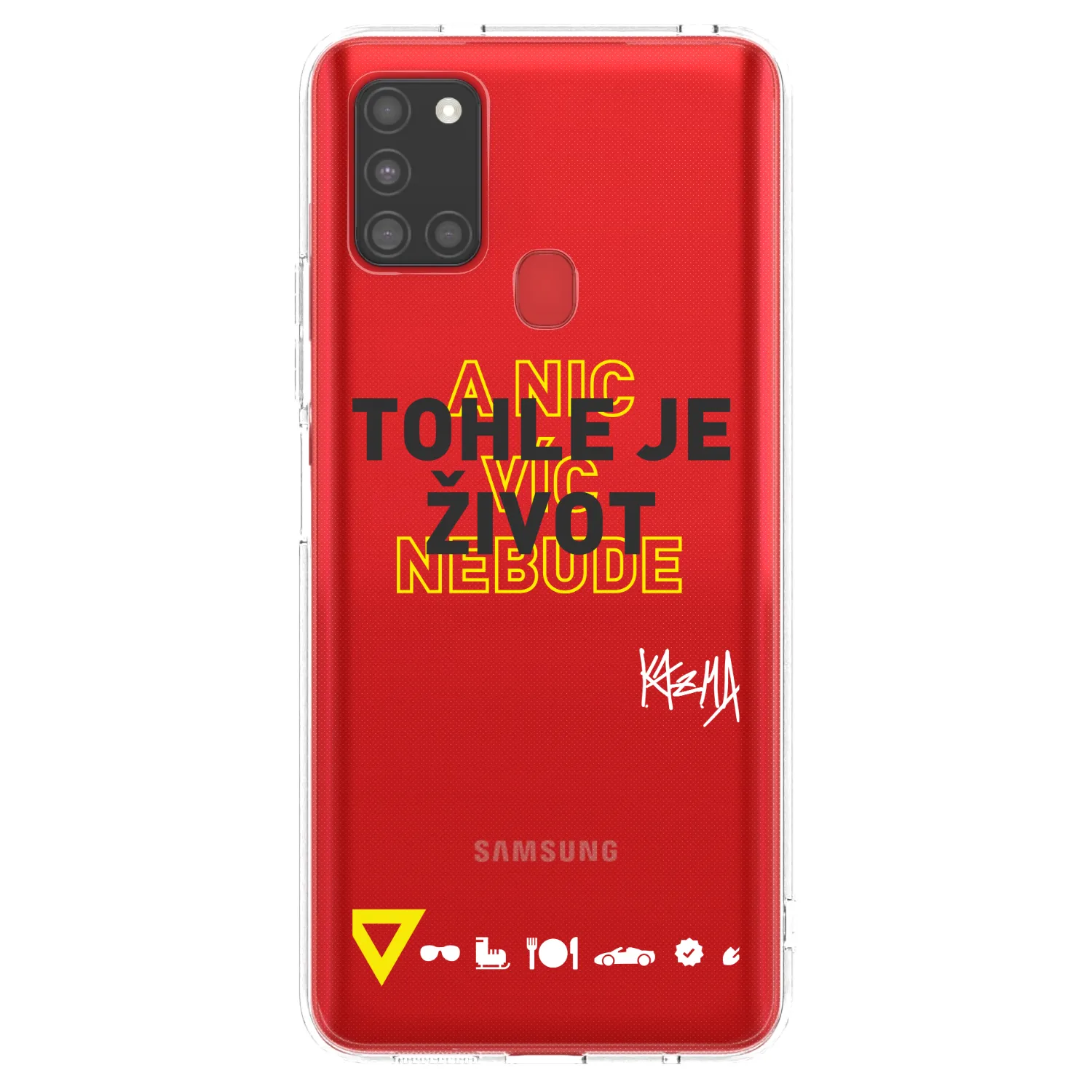 Picasee silikónový prehľadný obal pre Samsung Galaxy A21s - Kazma - TOHLE JE ŽIVOT A NIC VÍC NEBUDE