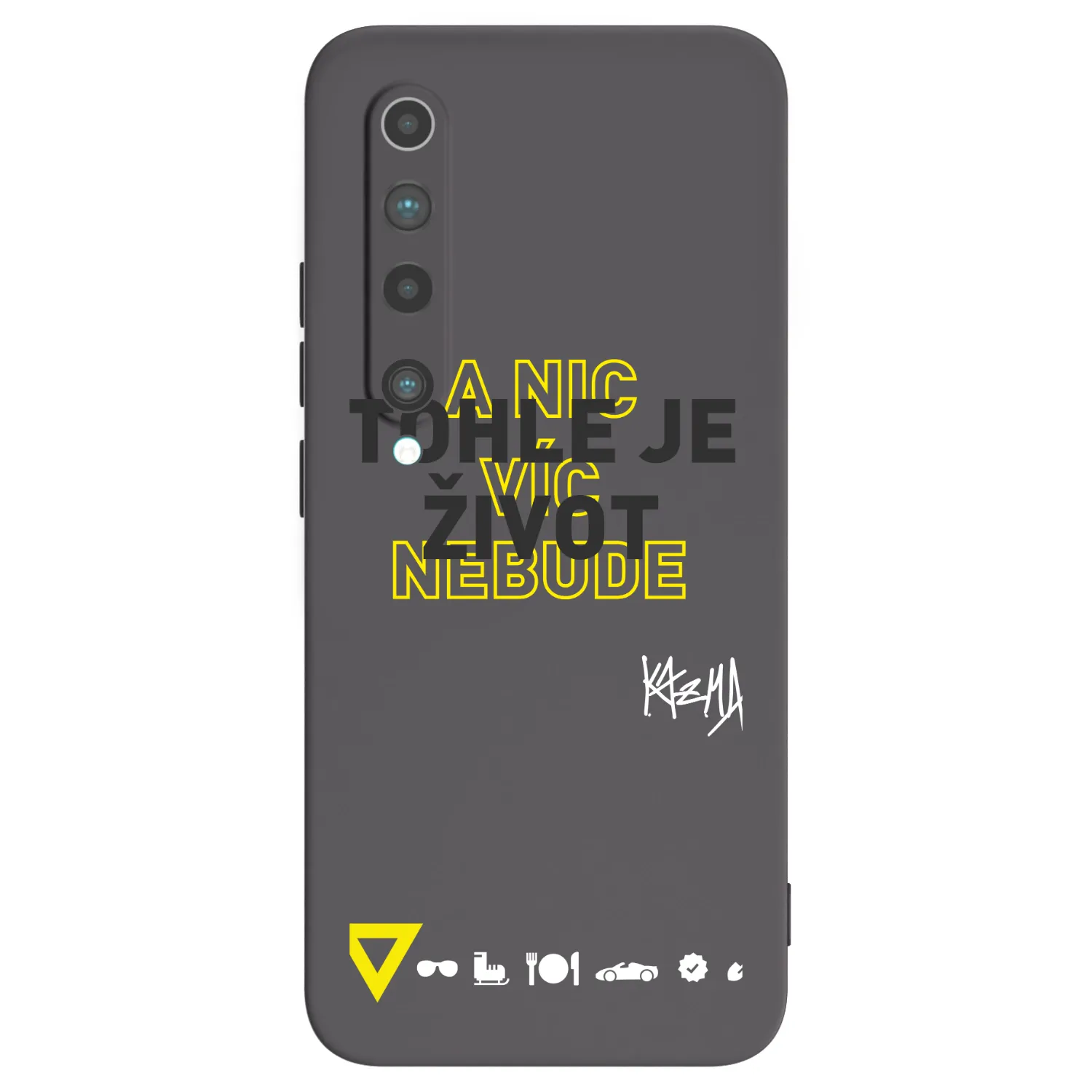 Picasee silikónový čierny obal pre Xiaomi Mi 10 - Kazma - TOHLE JE ŽIVOT A NIC VÍC NEBUDE