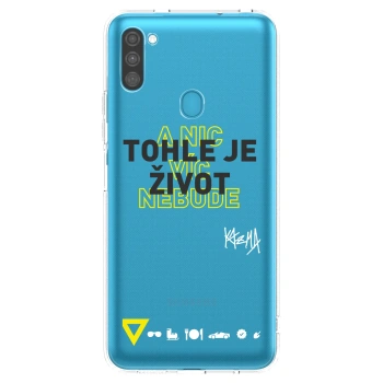 Picasee silikónový prehľadný obal pre Samsung Galaxy M11 - Kazma - TOHLE JE ŽIVOT A NIC VÍC NEBUDE
