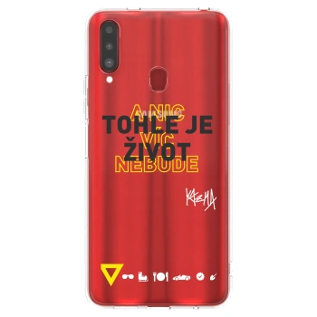 Picasee silikónový prehľadný obal pre Samsung Galaxy A20s - Kazma - TOHLE JE ŽIVOT A NIC VÍC NEBUDE